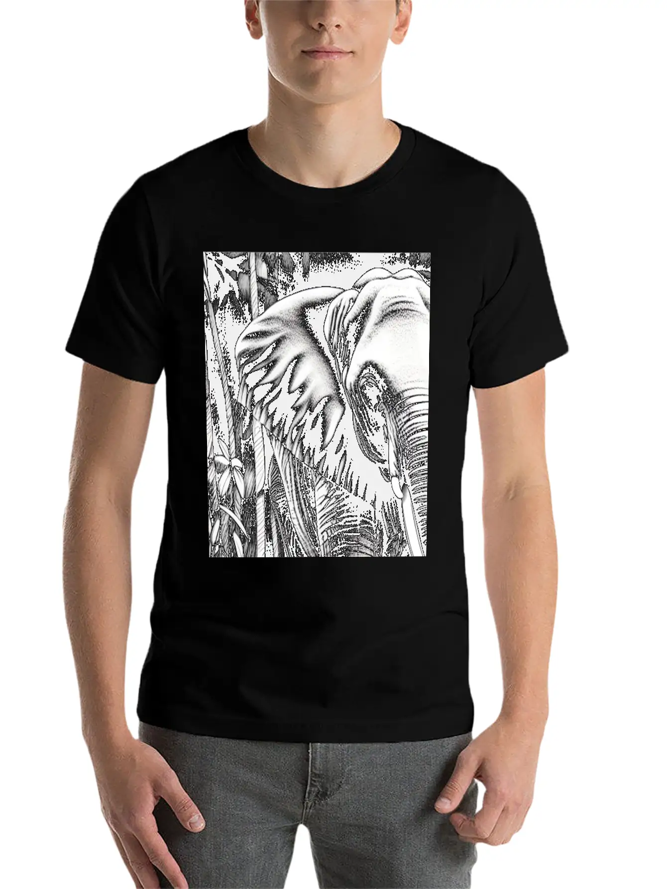 Elephant In The Jungle Stylish Everyday T-Shirt – Unisex Basic Cotton Tee