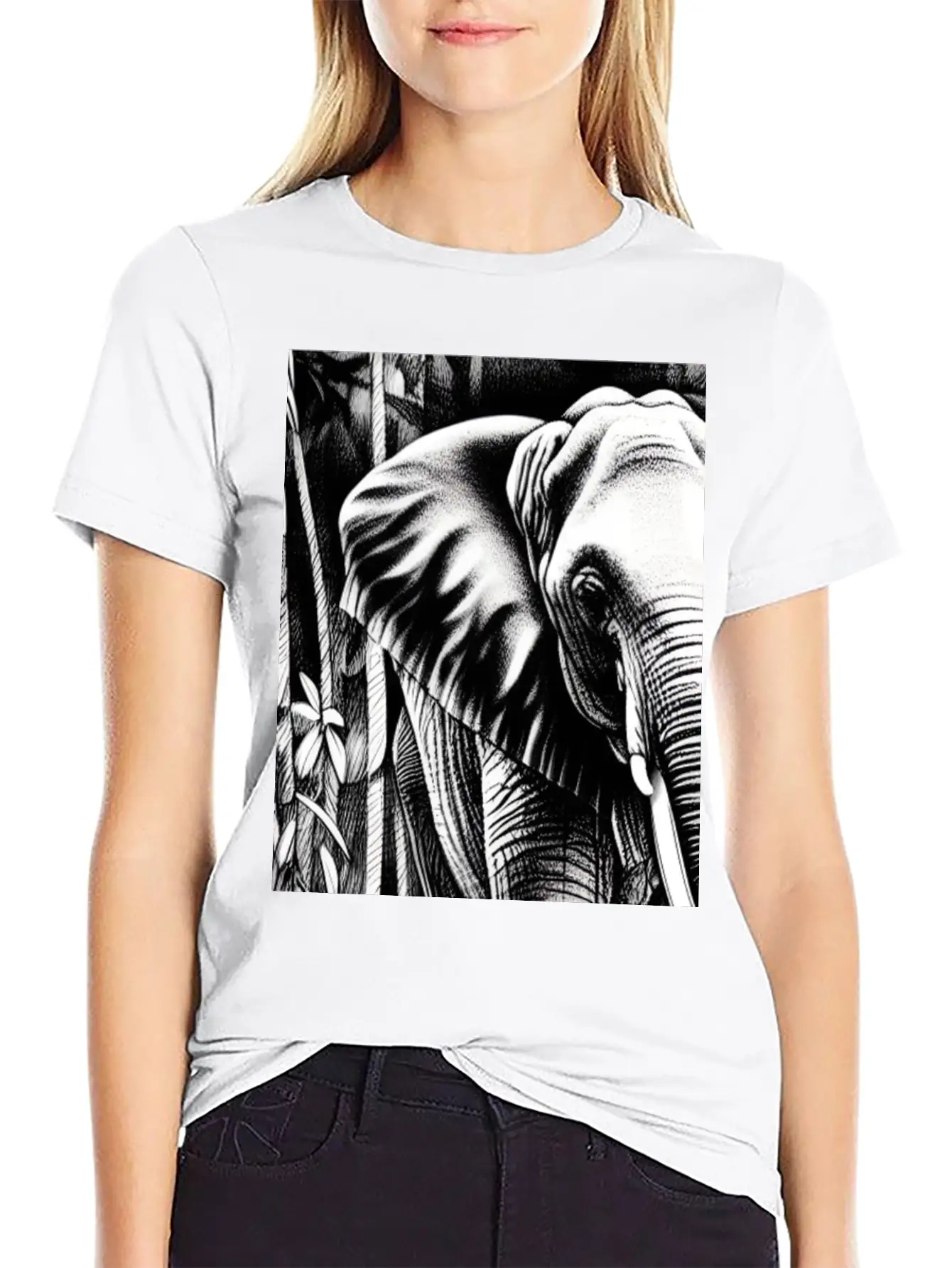 Elephant In The Jungle Stylish Everyday T-Shirt – Unisex Basic Cotton Tee