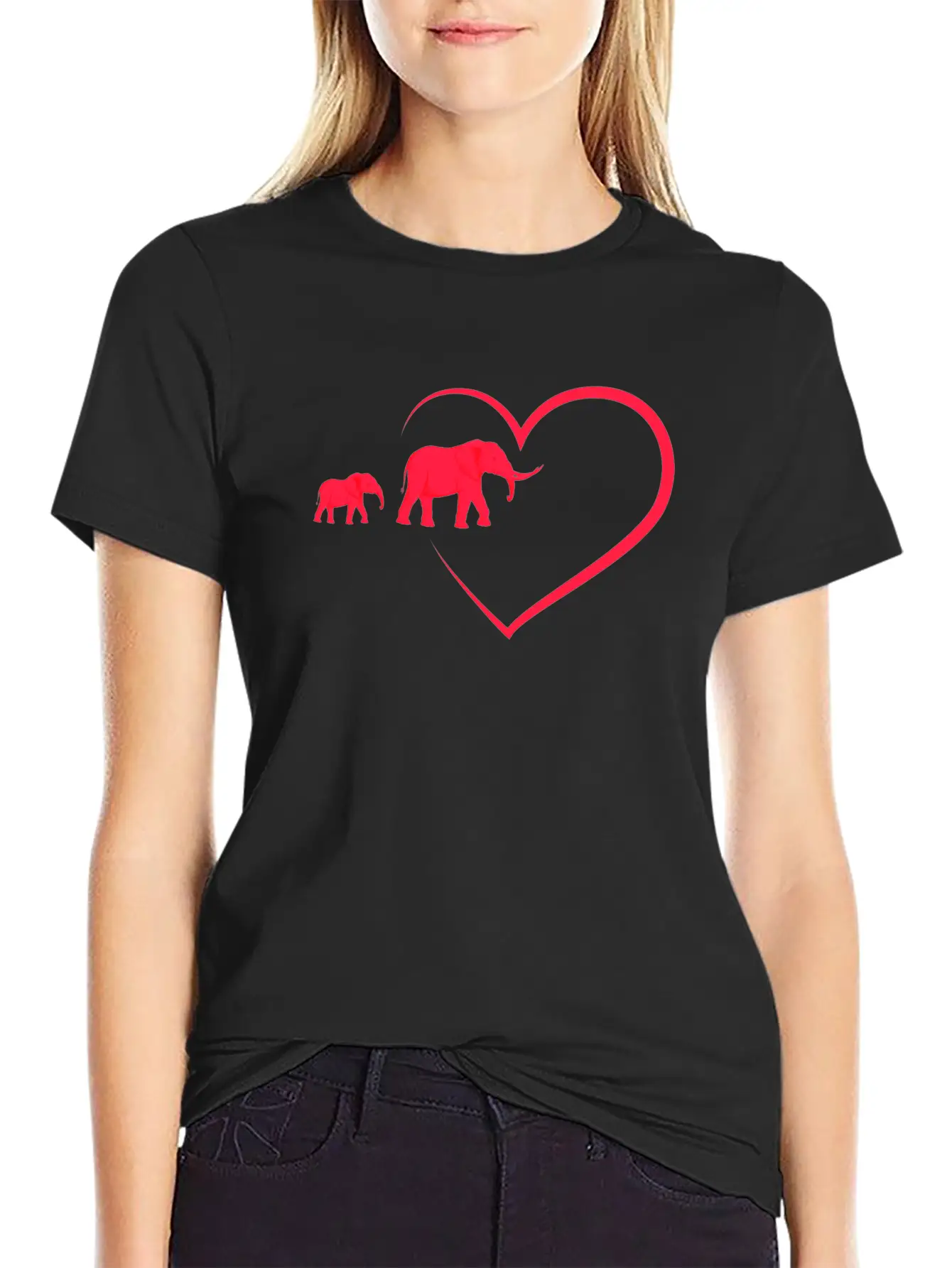 Elephant ,Inkblot Elephants,Heart And 2 Elephants Essential Unisex Summer Tee – Soft Cotton Casual Fit