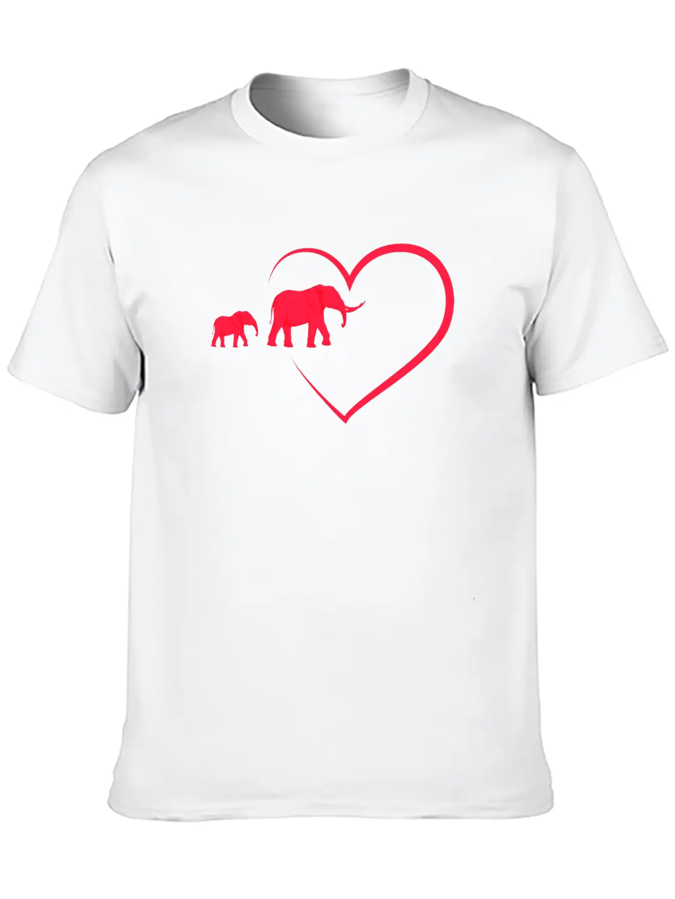 Elephant ,Inkblot Elephants,Heart And 2 Elephants Essential Unisex Summer Tee – Soft Cotton Casual Fit