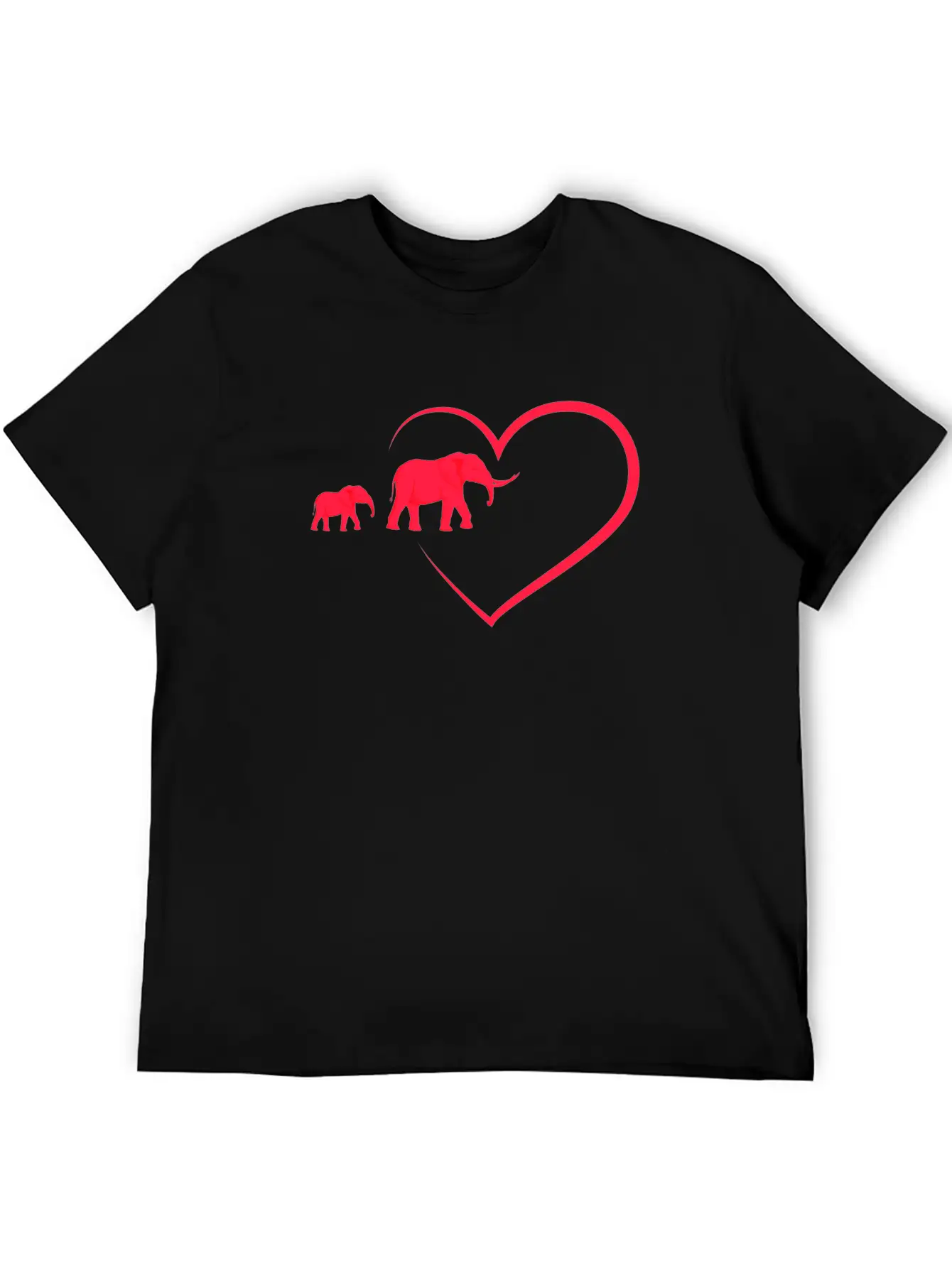 Elephant ,Inkblot Elephants,Heart And 2 Elephants Essential Unisex Summer Tee – Soft Cotton Casual Fit