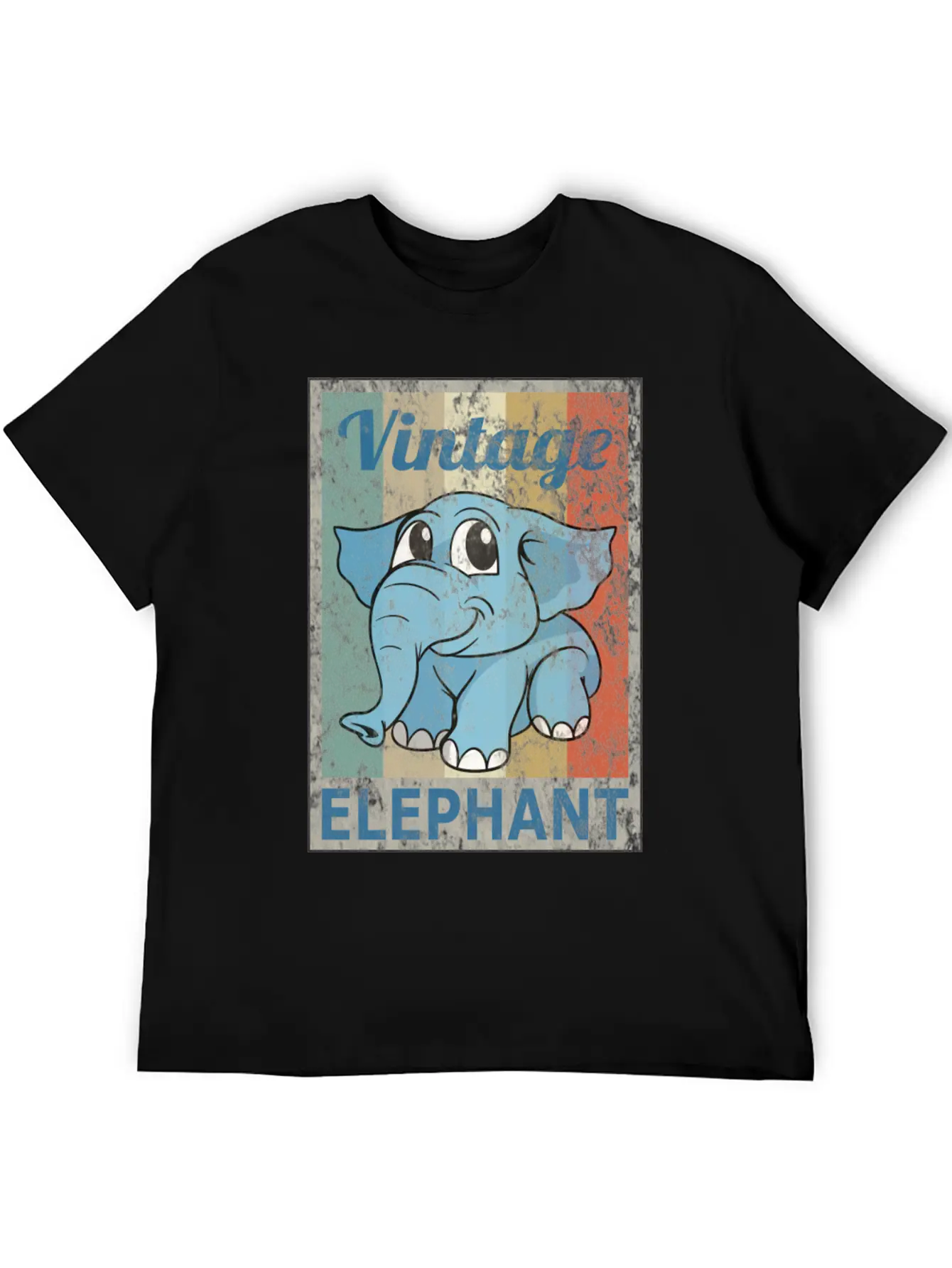 Elephant Vintage Retro Style Grunge Stylish Everyday T-Shirt – Unisex Basic Cotton Tee
