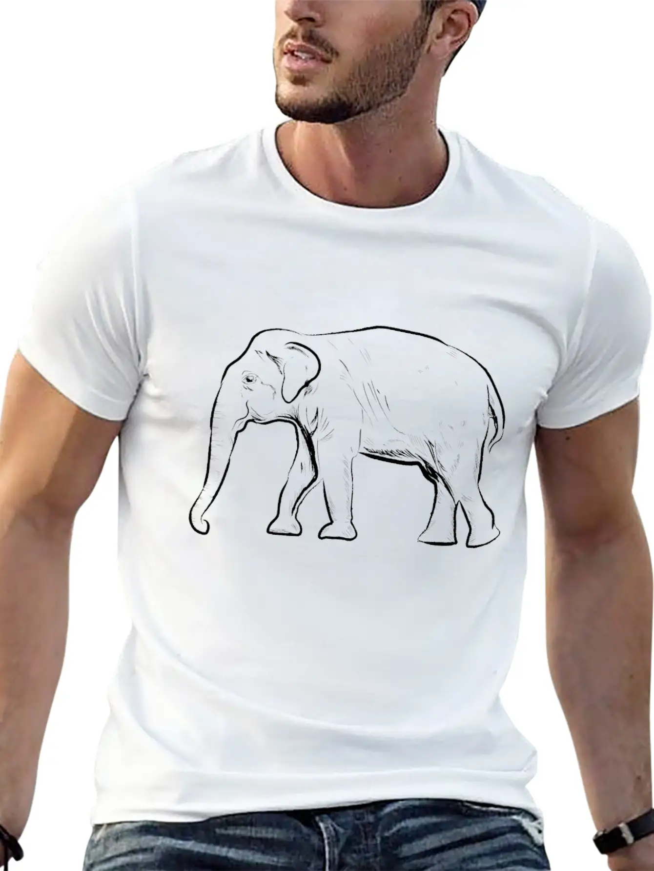 Elephants Art Illustration Gift Elephant Unisex Casual T-Shirt – Clean Design For Daily Comfort
