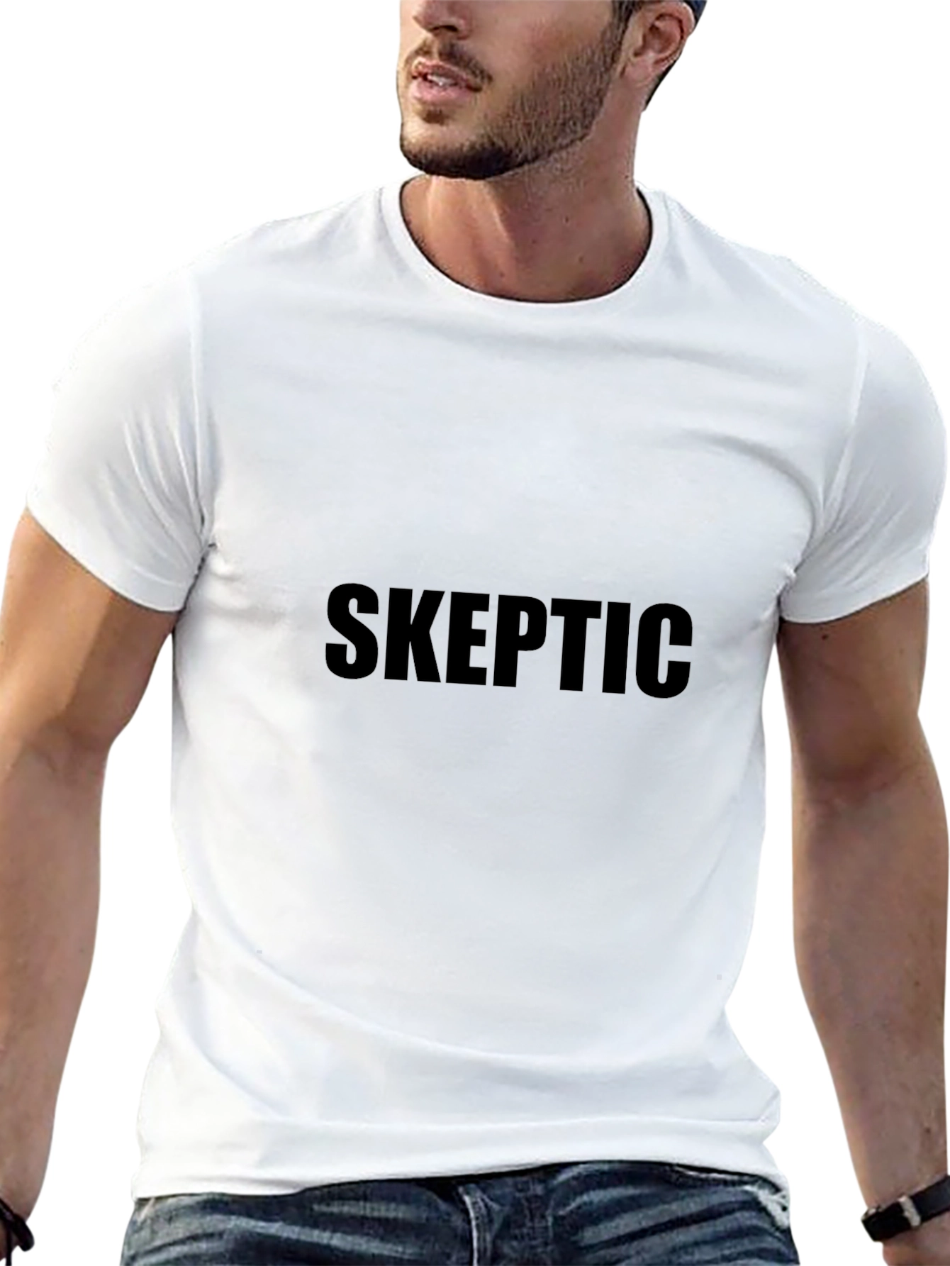 Skeptic Black T-Shirt - Bold Statement Tee