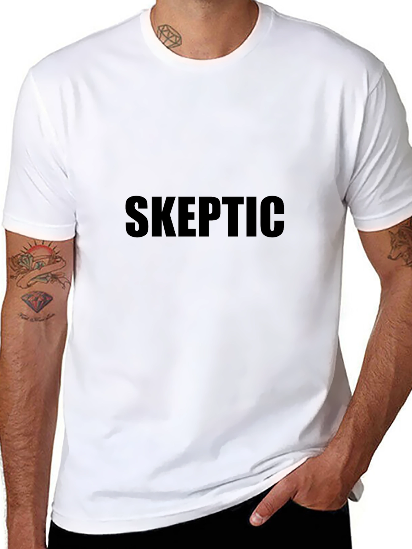 Skeptic Black T-Shirt - Bold Statement Tee