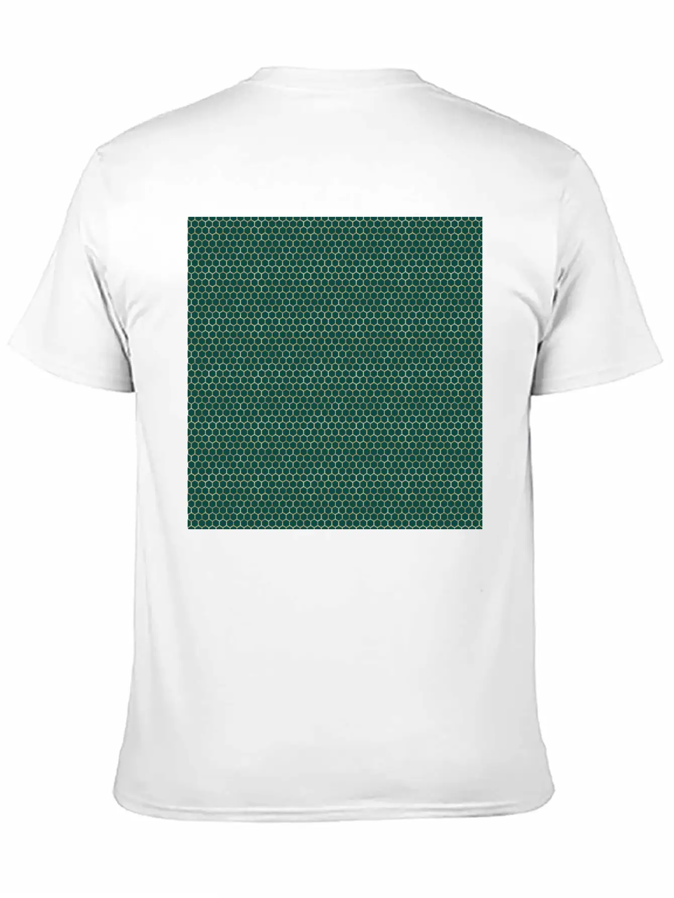 Emerald Green Gold Honeycomb Pattern Timeless Short Sleeve Tee – Comfy And Minimalist Design