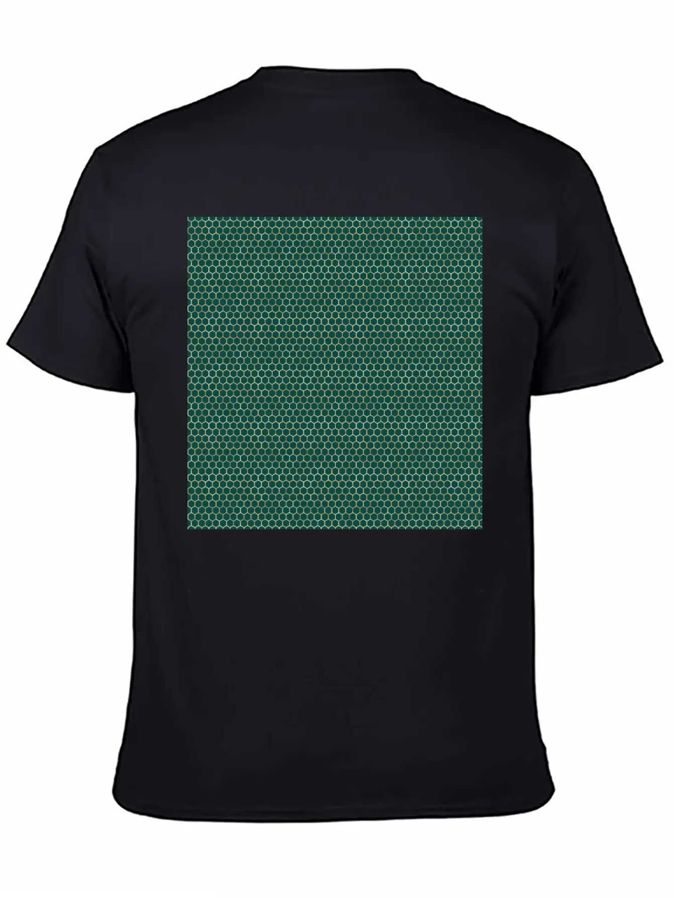 Emerald Green Gold Honeycomb Pattern Timeless Short Sleeve Tee – Comfy And Minimalist Design