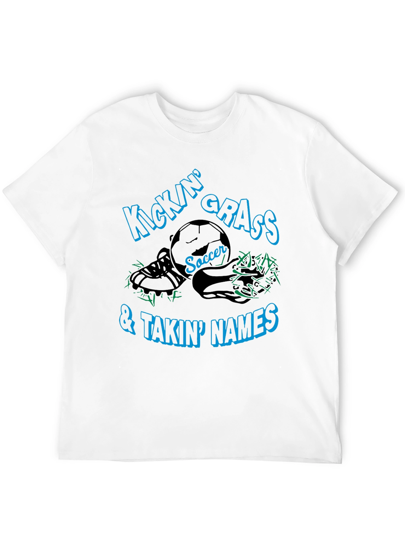 Kickin Grass Soccer Tee - Black Cotton
