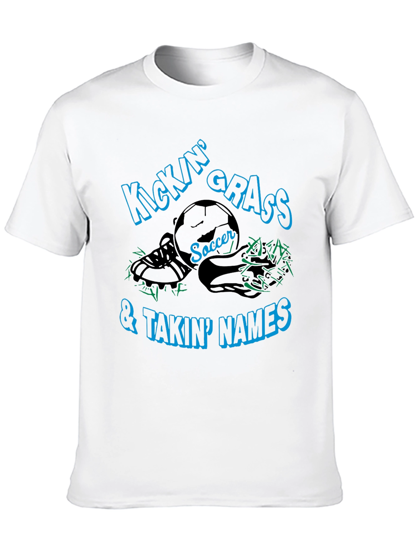 Kickin Grass Soccer Tee - Black Cotton