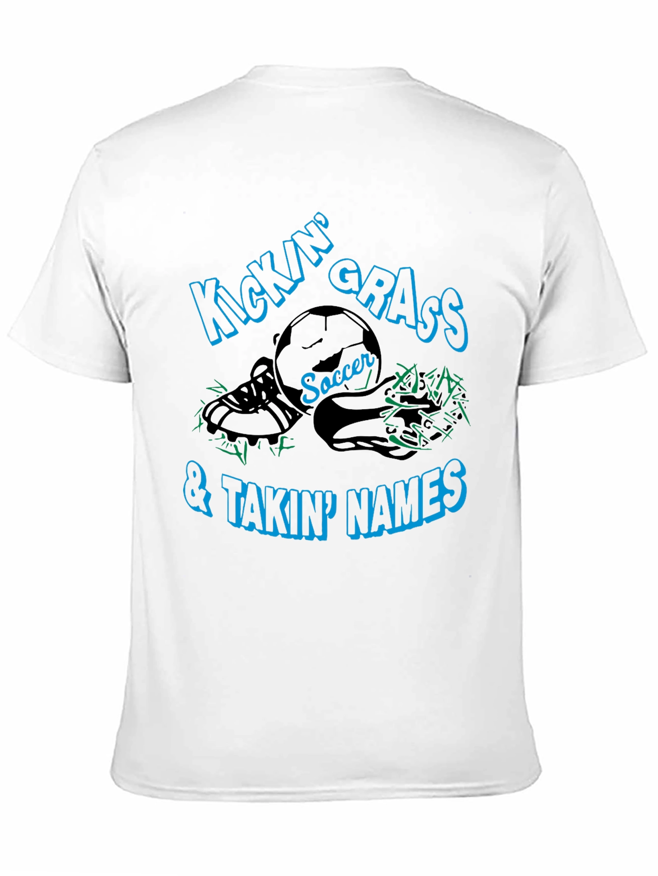 Kickin Grass Soccer Tee - Black Cotton