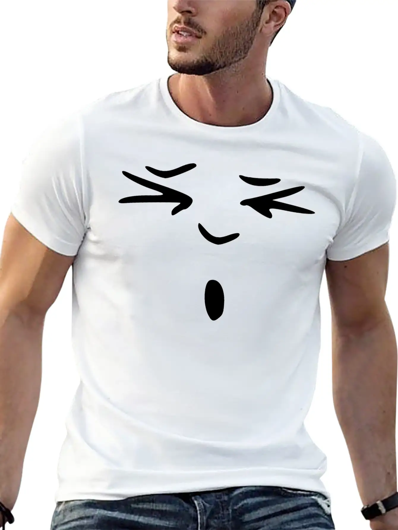 Emojis Sketch Amazed Unisex Short Sleeve Soft Cotton T-Shirt – Casual Everyday Wear