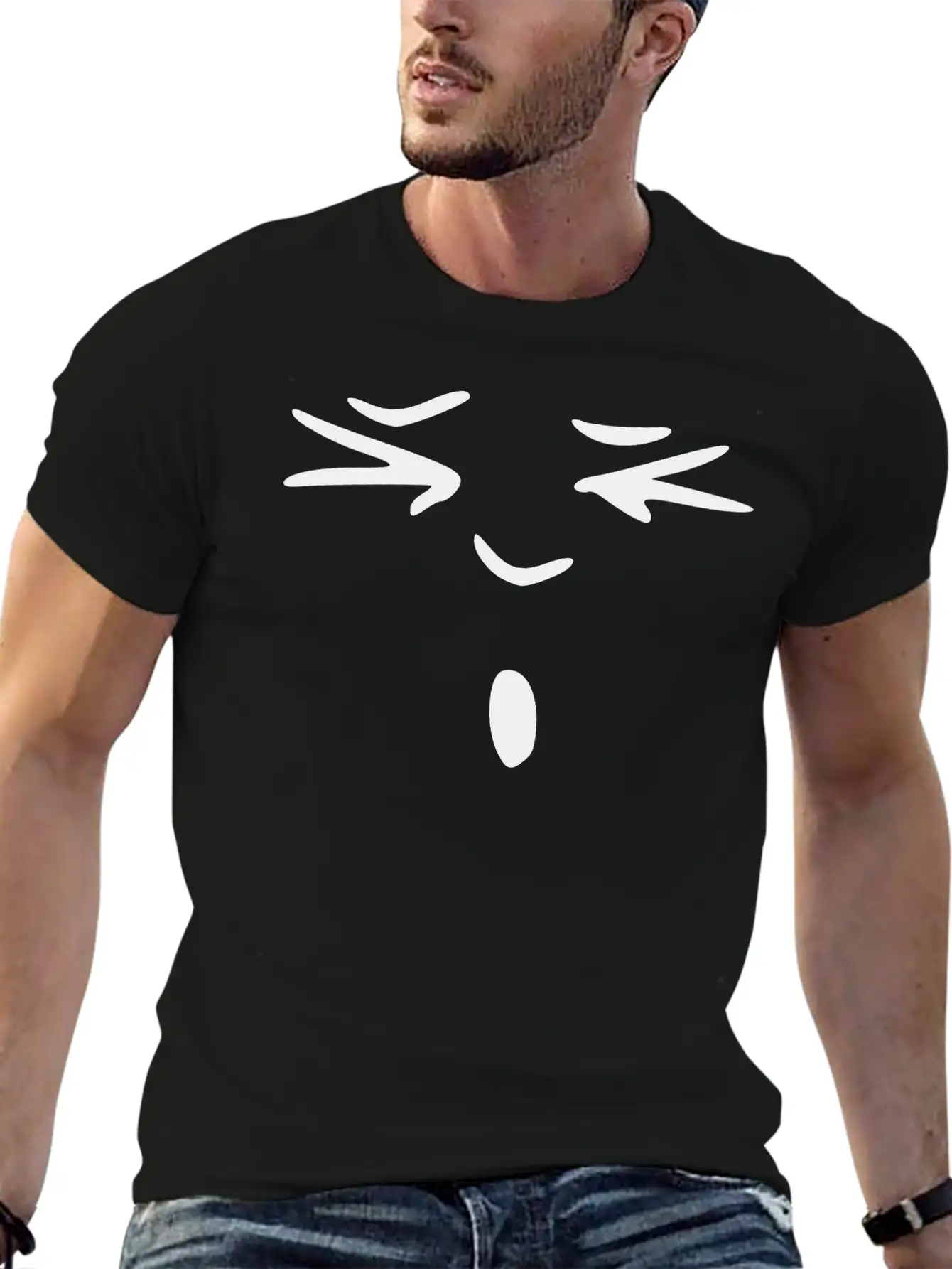 Emojis Sketch Amazed Unisex Short Sleeve Soft Cotton T-Shirt – Casual Everyday Wear