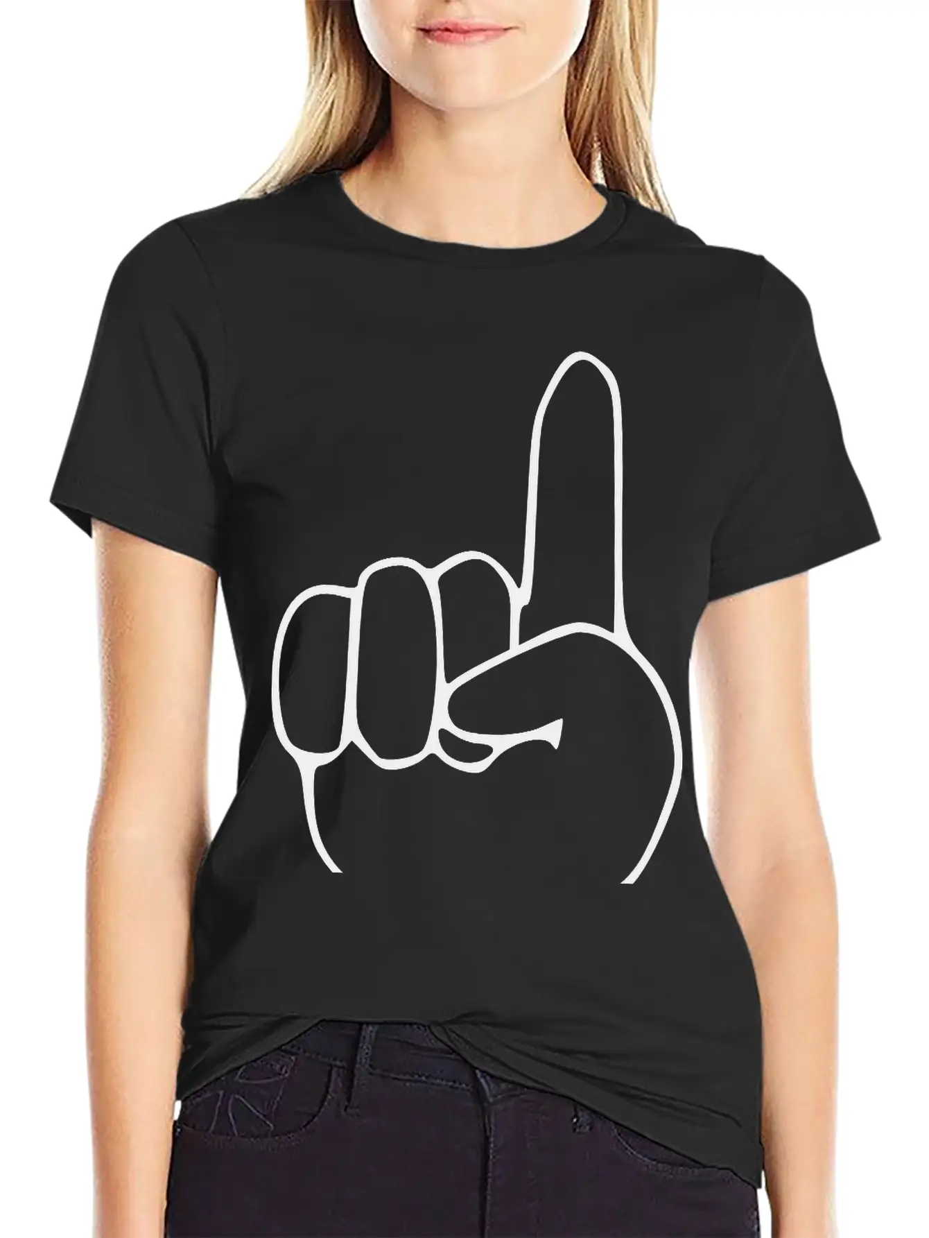 Emojis Sketch Finger Point Up Comfortable Minimalist Graphic Tee – Summer Style Essential