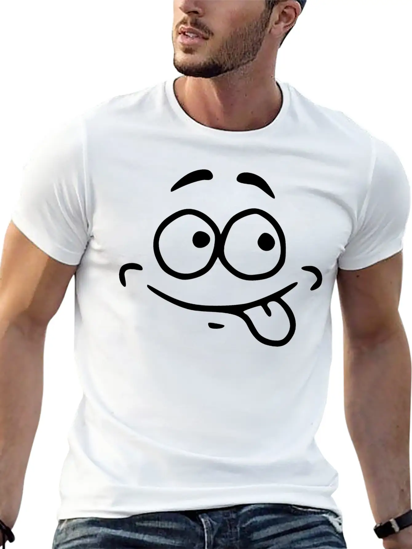 Emojis Sketch Hungry Hunger Essential Unisex Summer Tee – Soft Cotton Casual Fit