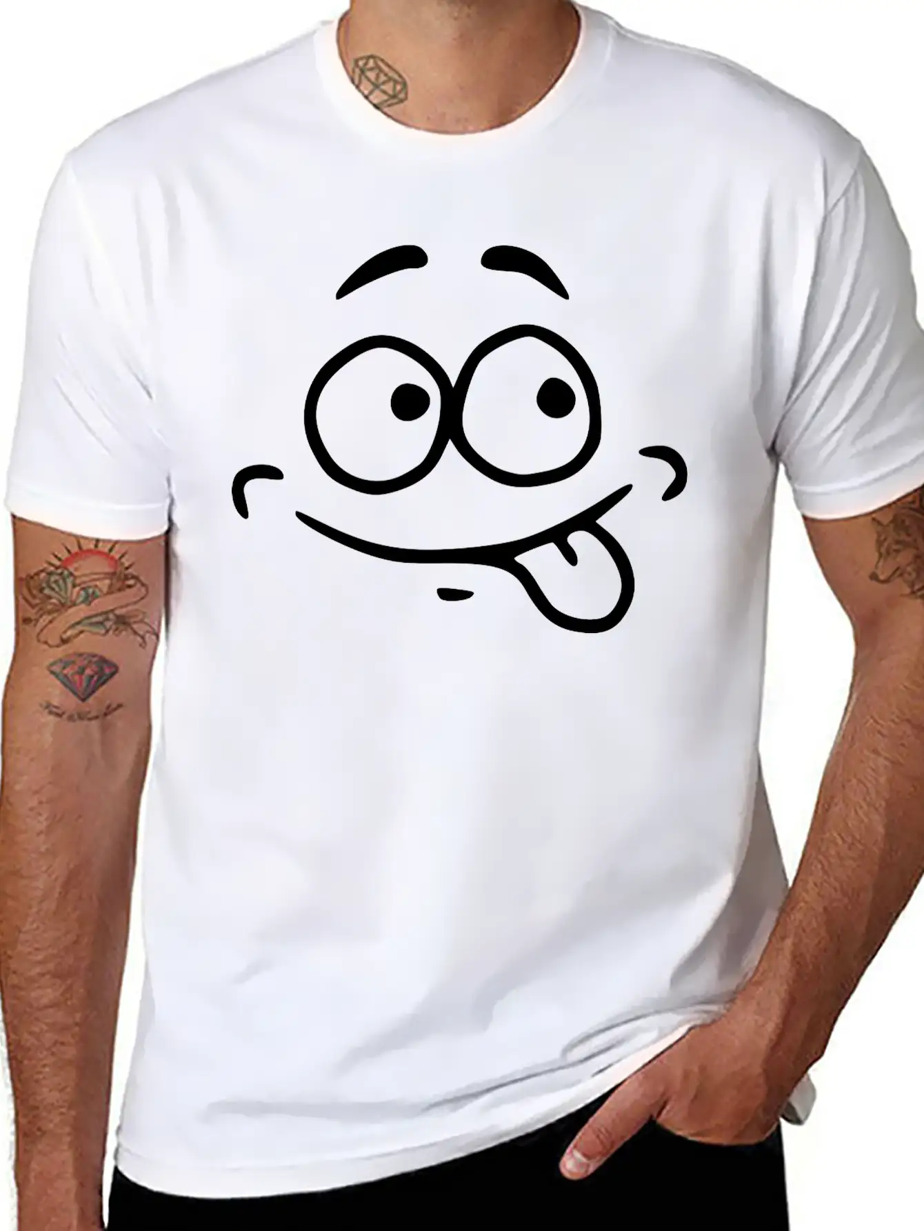 Emojis Sketch Hungry Hunger Essential Unisex Summer Tee – Soft Cotton Casual Fit