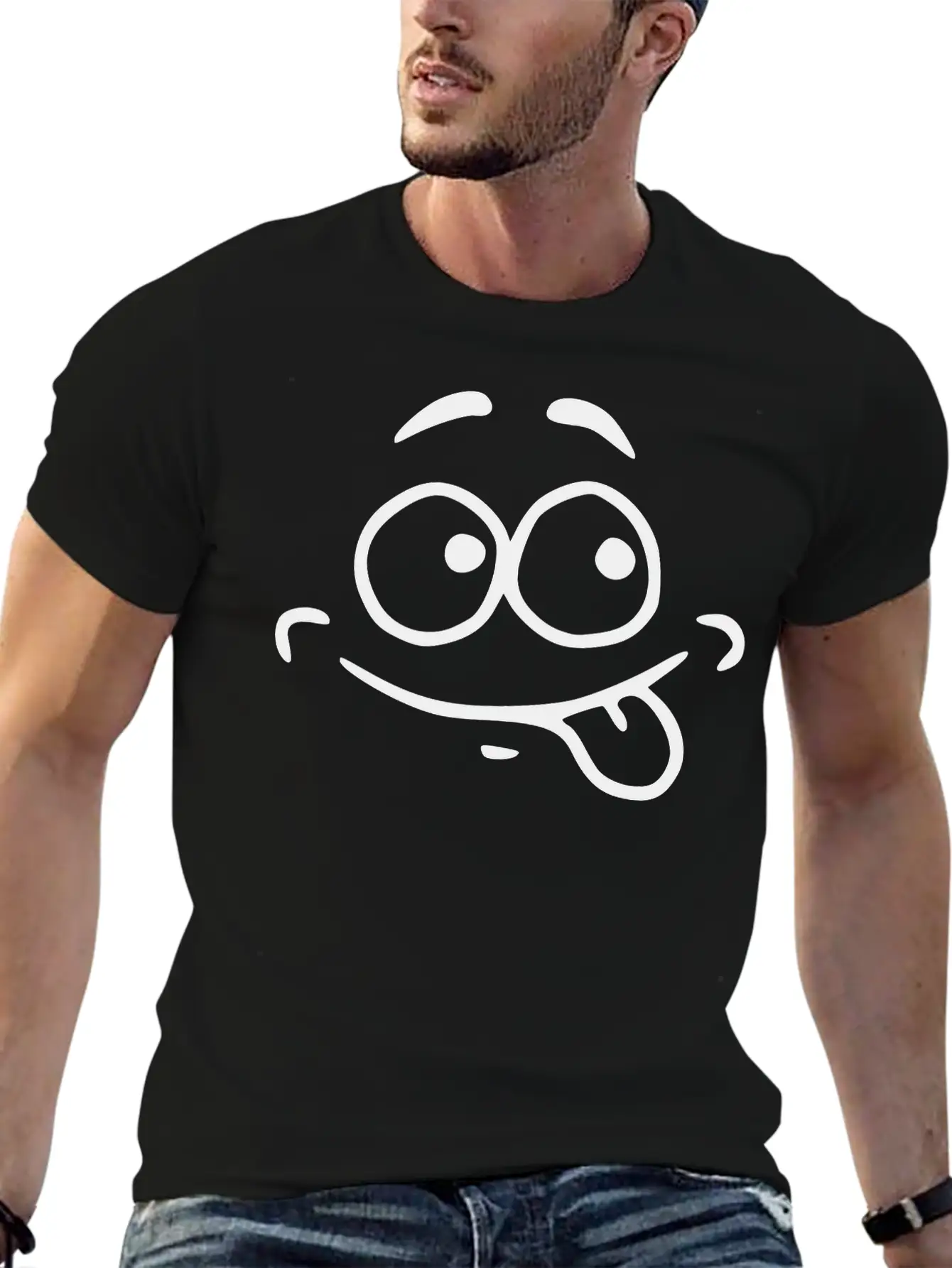 Emojis Sketch Hungry Hunger Essential Unisex Summer Tee – Soft Cotton Casual Fit