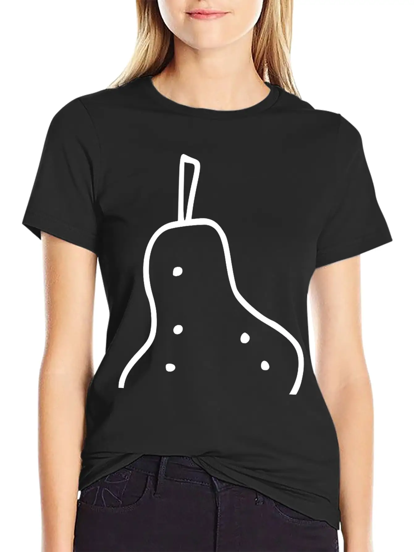 Emojis Sketch Pear Stylish Everyday T-Shirt – Unisex Basic Cotton Tee