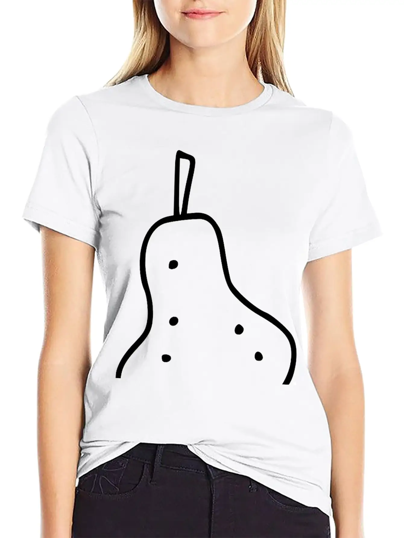 Emojis Sketch Pear Stylish Everyday T-Shirt – Unisex Basic Cotton Tee