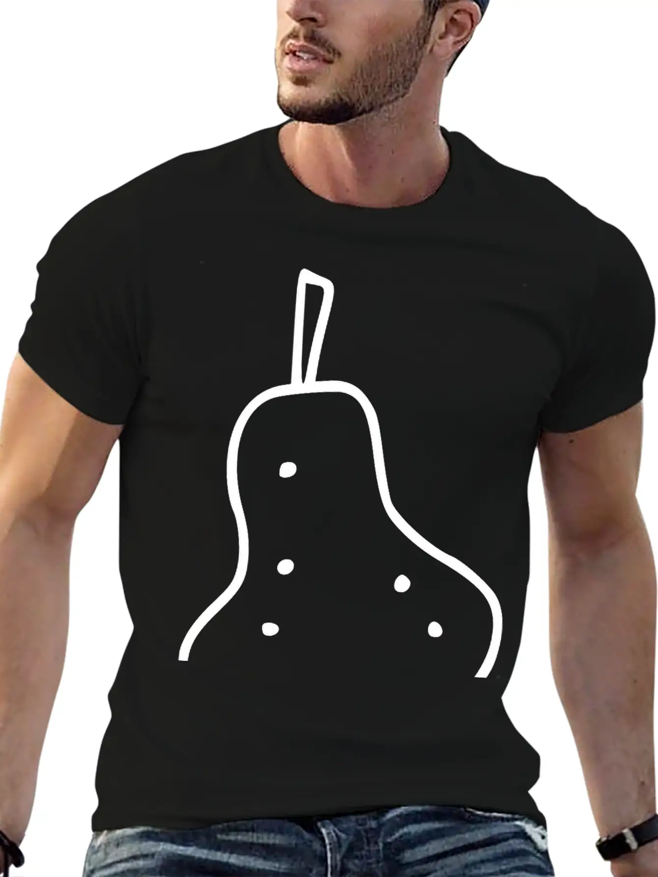 Emojis Sketch Pear Stylish Everyday T-Shirt – Unisex Basic Cotton Tee