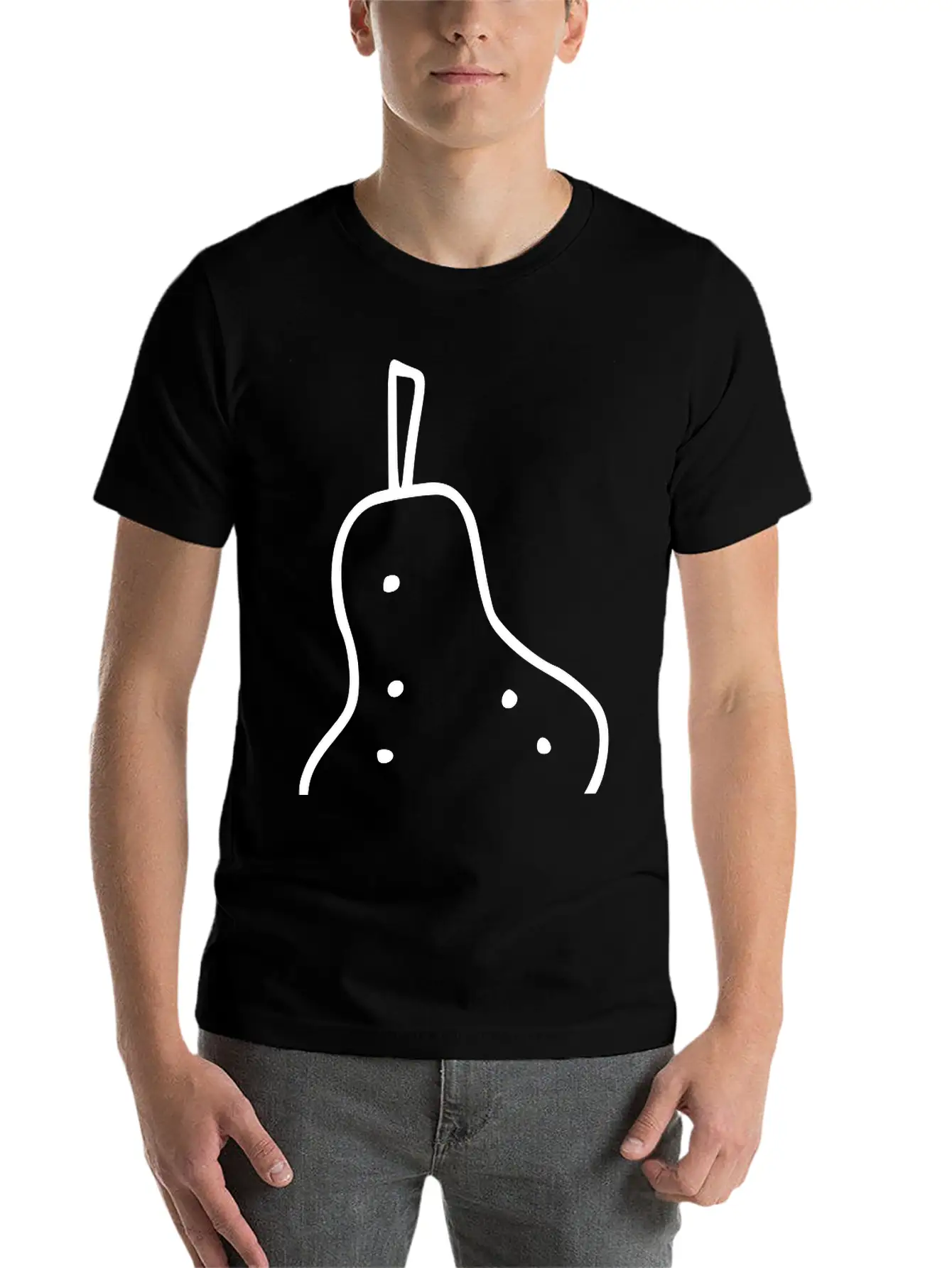 Emojis Sketch Pear Stylish Everyday T-Shirt – Unisex Basic Cotton Tee
