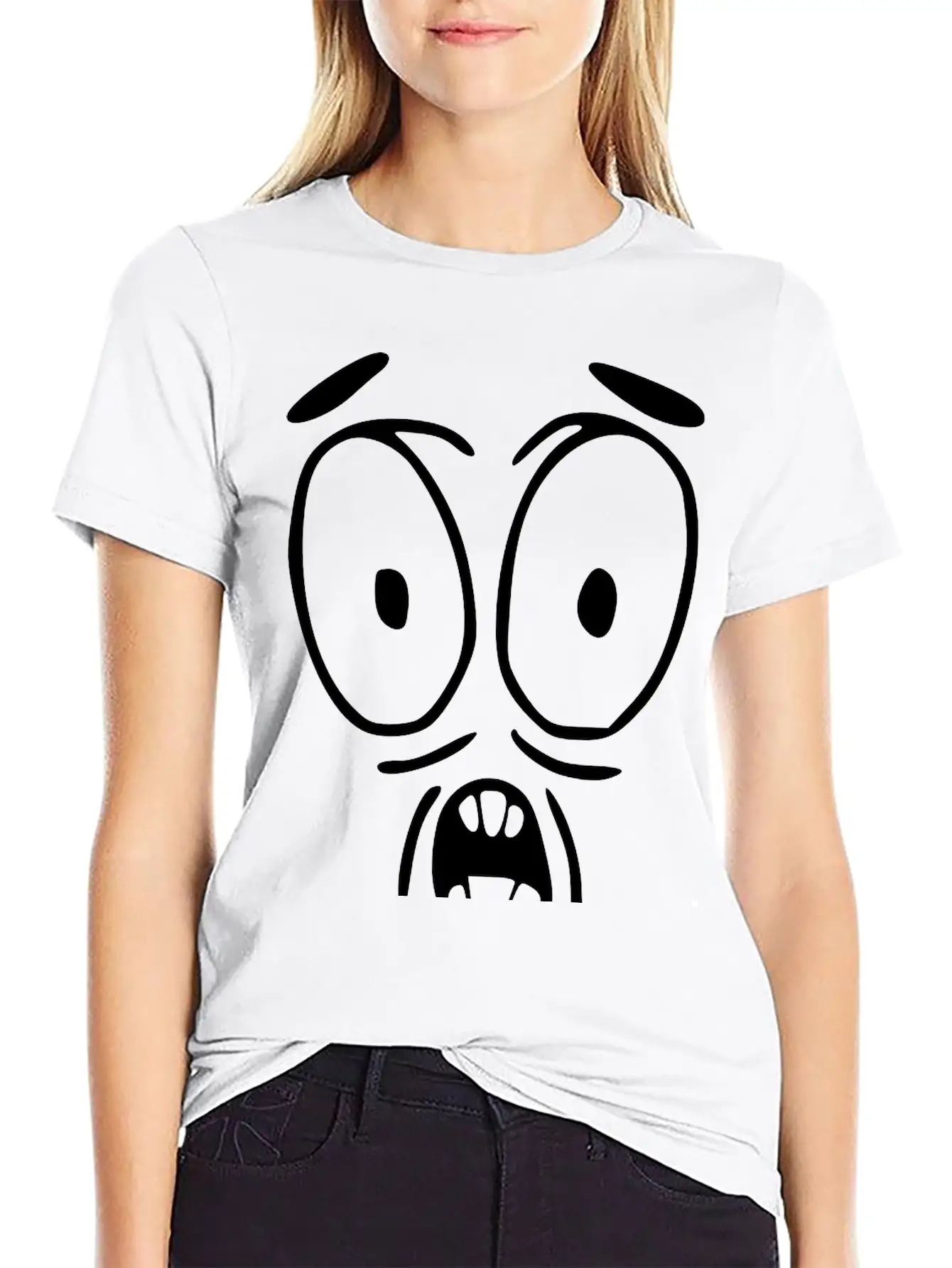 Emojis Sketch Surprised Essential Unisex Summer Tee – Soft Cotton Casual Fit