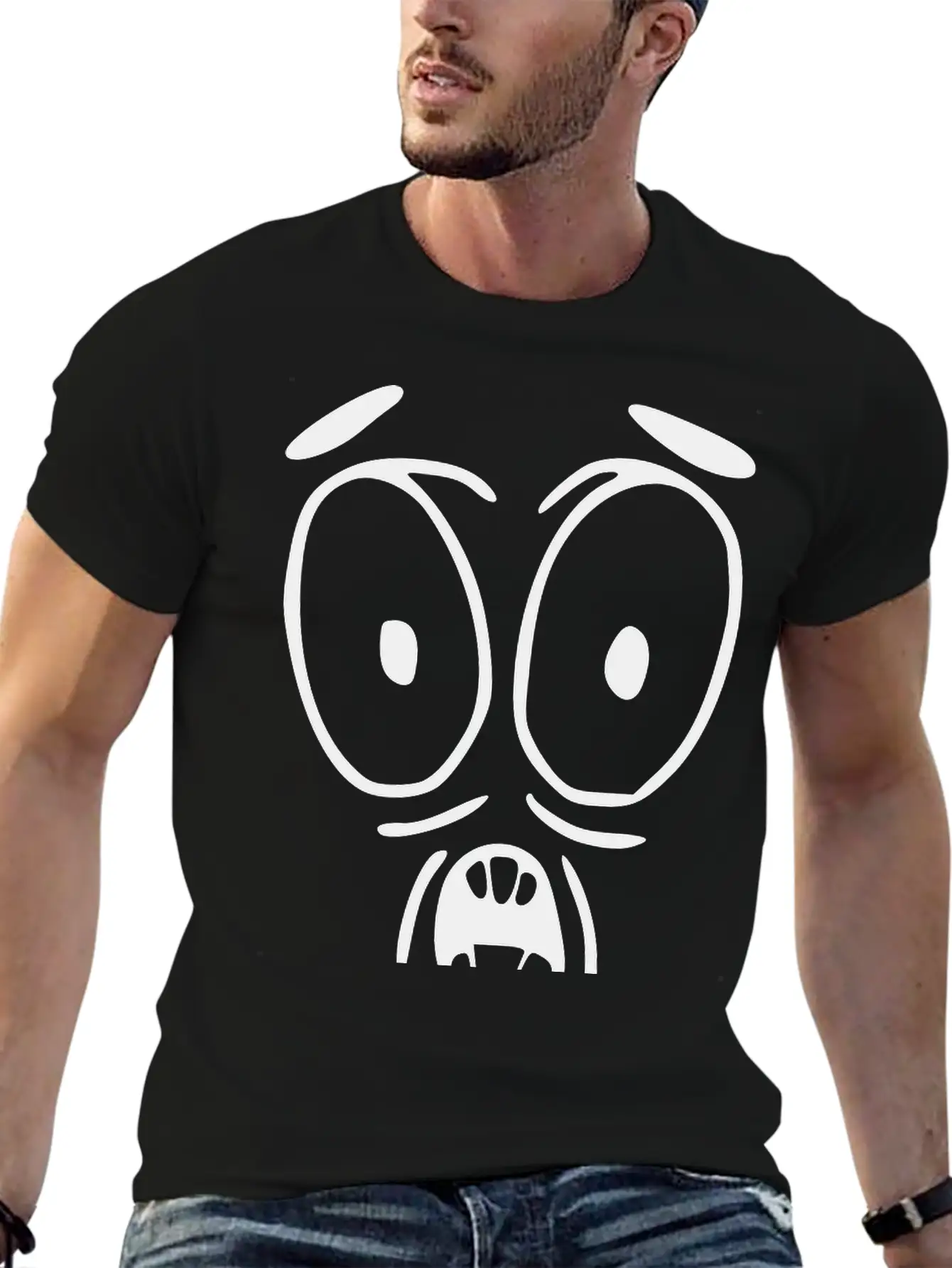 Emojis Sketch Surprised Essential Unisex Summer Tee – Soft Cotton Casual Fit