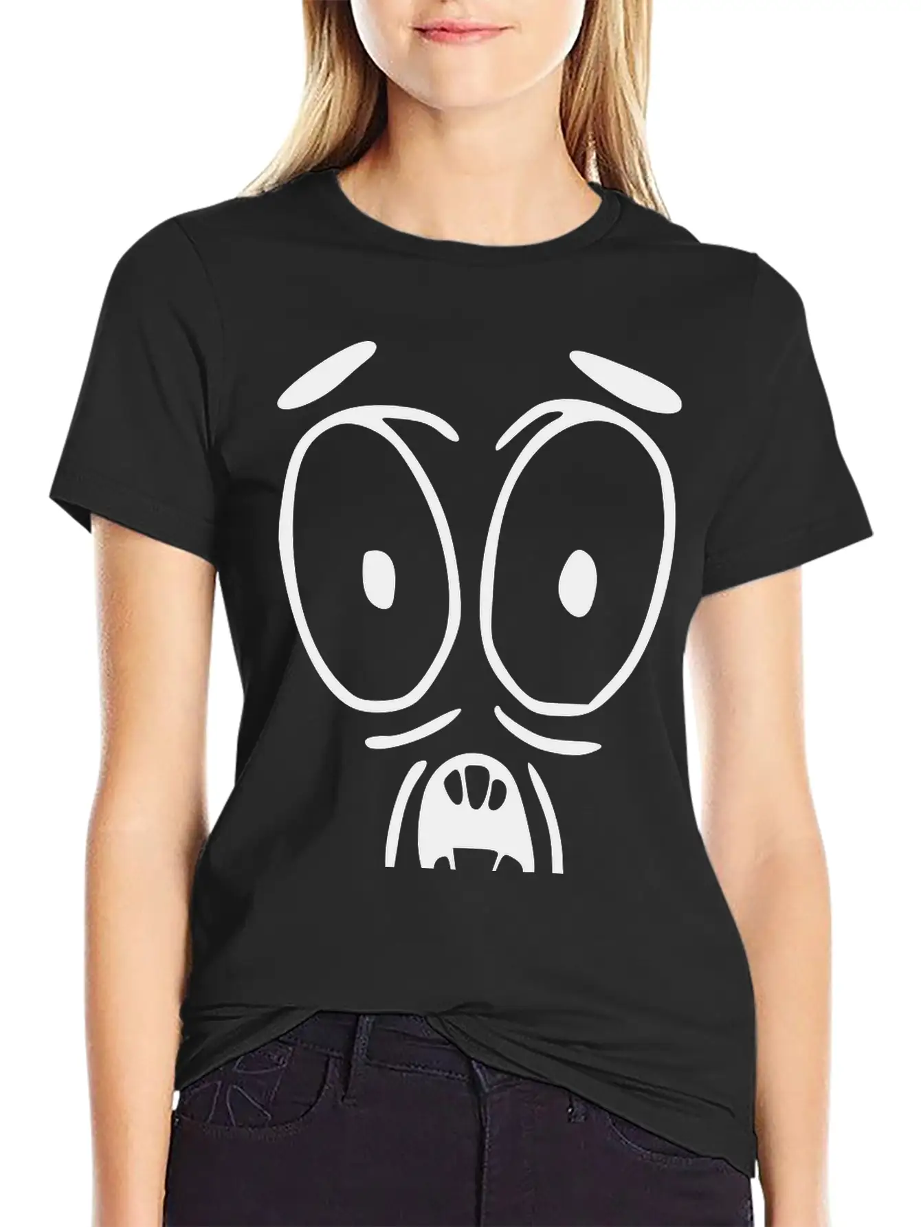 Emojis Sketch Surprised Essential Unisex Summer Tee – Soft Cotton Casual Fit