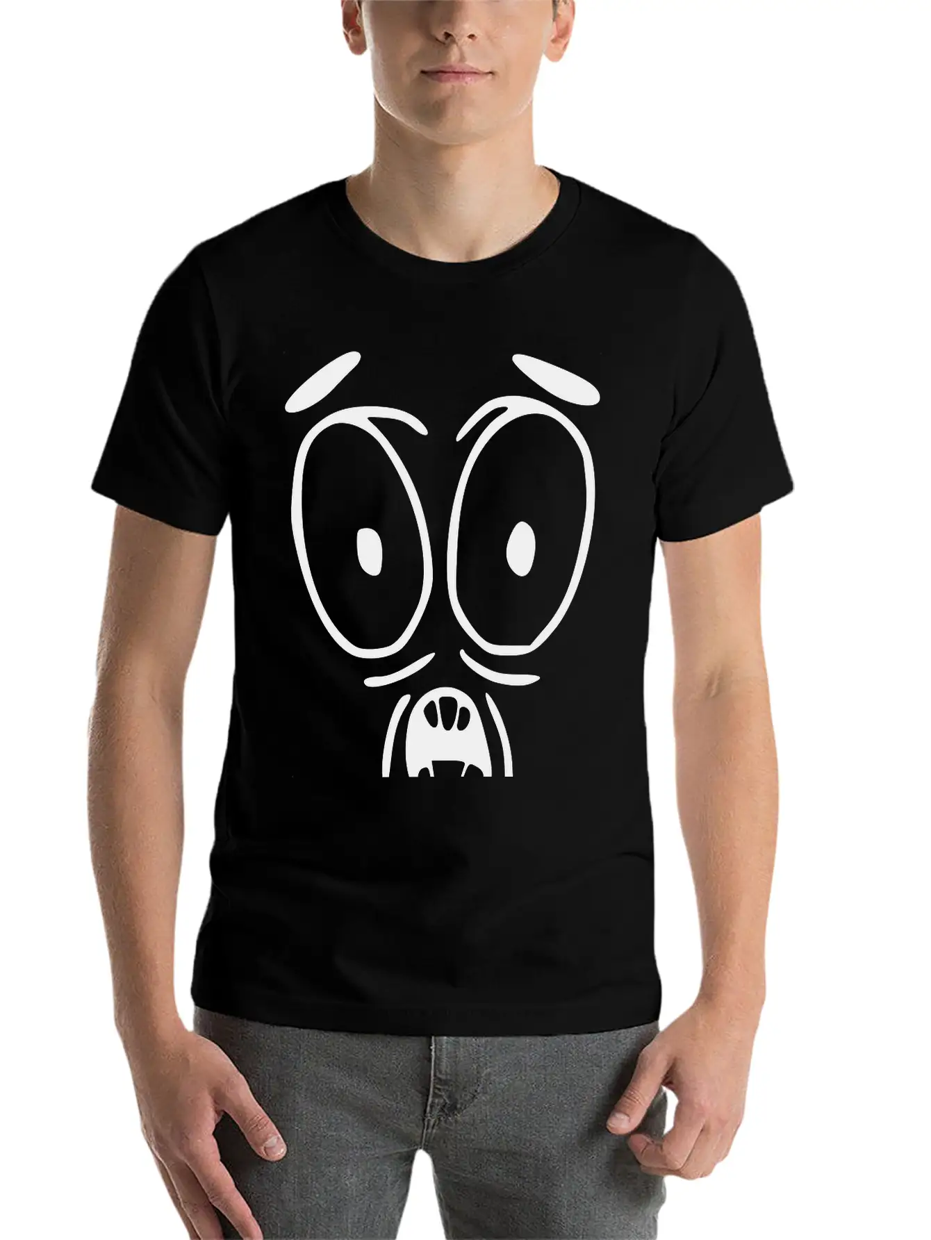 Emojis Sketch Surprised Essential Unisex Summer Tee – Soft Cotton Casual Fit