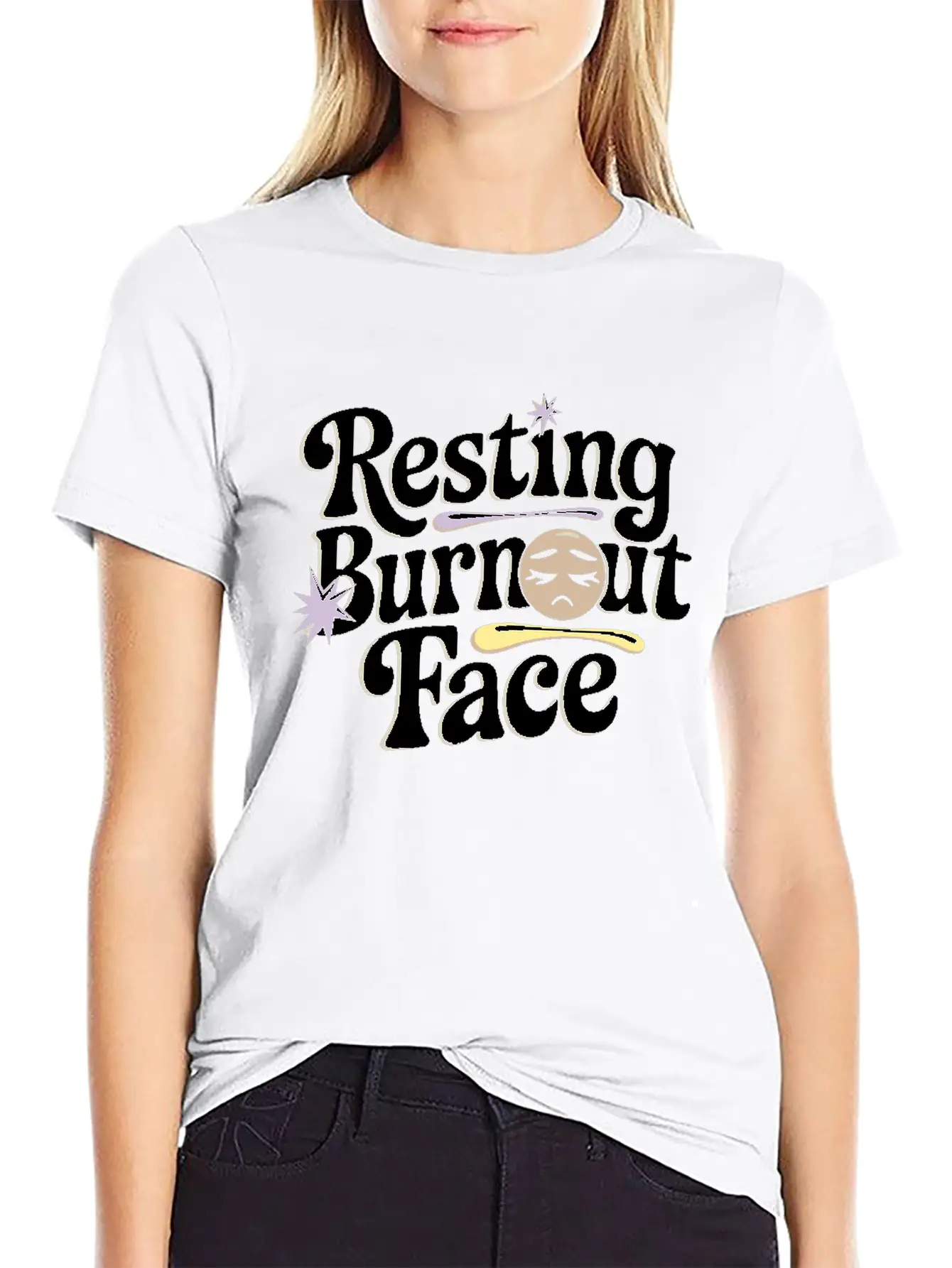 Emotional Burnout Humor Funny Stress Quotes Unisex Short Sleeve Soft Cotton T-Shirt – Casual Everyday Wear