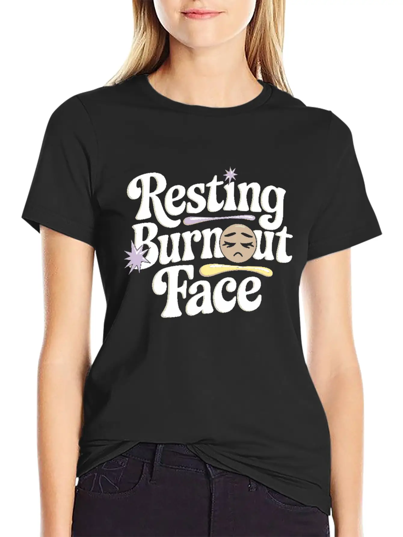Emotional Burnout Humor Funny Stress Quotes Unisex Short Sleeve Soft Cotton T-Shirt – Casual Everyday Wear