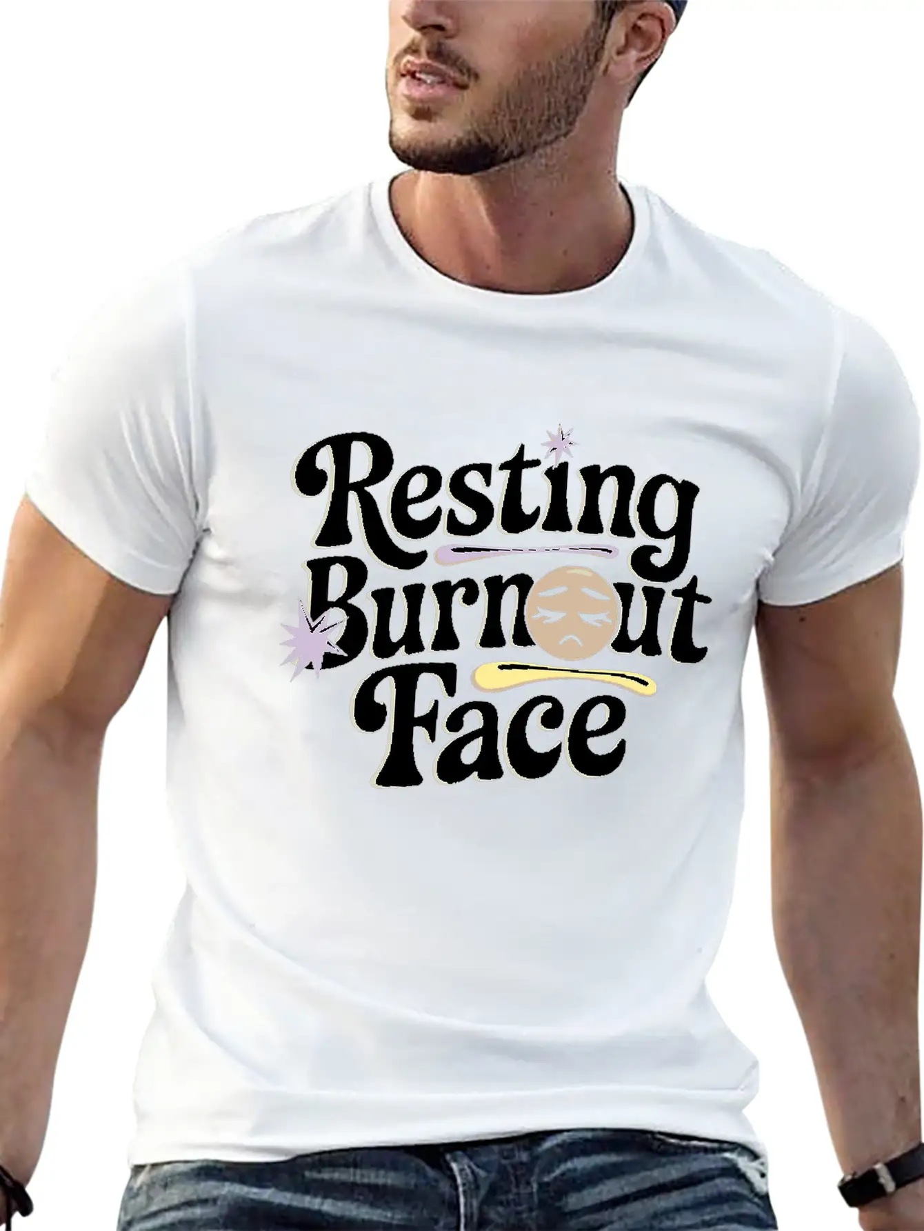 Emotional Burnout Humor Funny Stress Quotes Unisex Short Sleeve Soft Cotton T-Shirt – Casual Everyday Wear