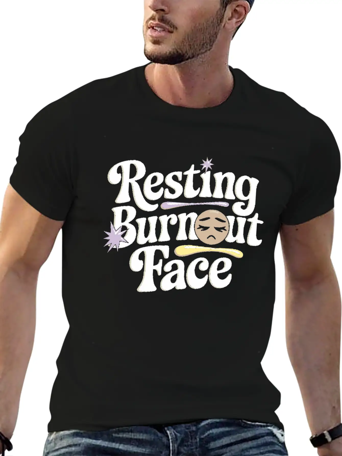 Emotional Burnout Humor Funny Stress Quotes Unisex Short Sleeve Soft Cotton T-Shirt – Casual Everyday Wear