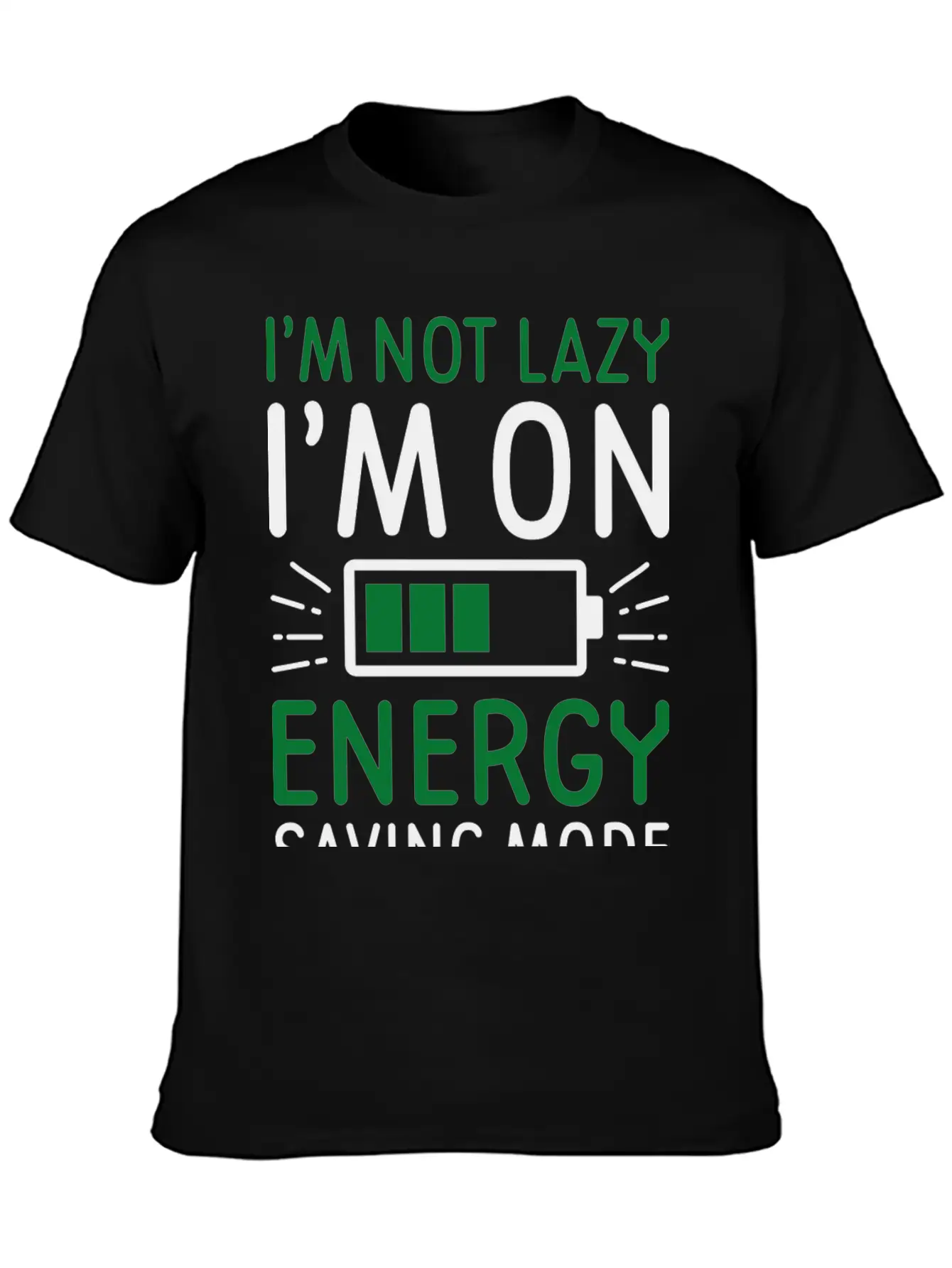 Energy Saving Mode Unisex Short Sleeve Soft Cotton T-Shirt – Casual Everyday Wear