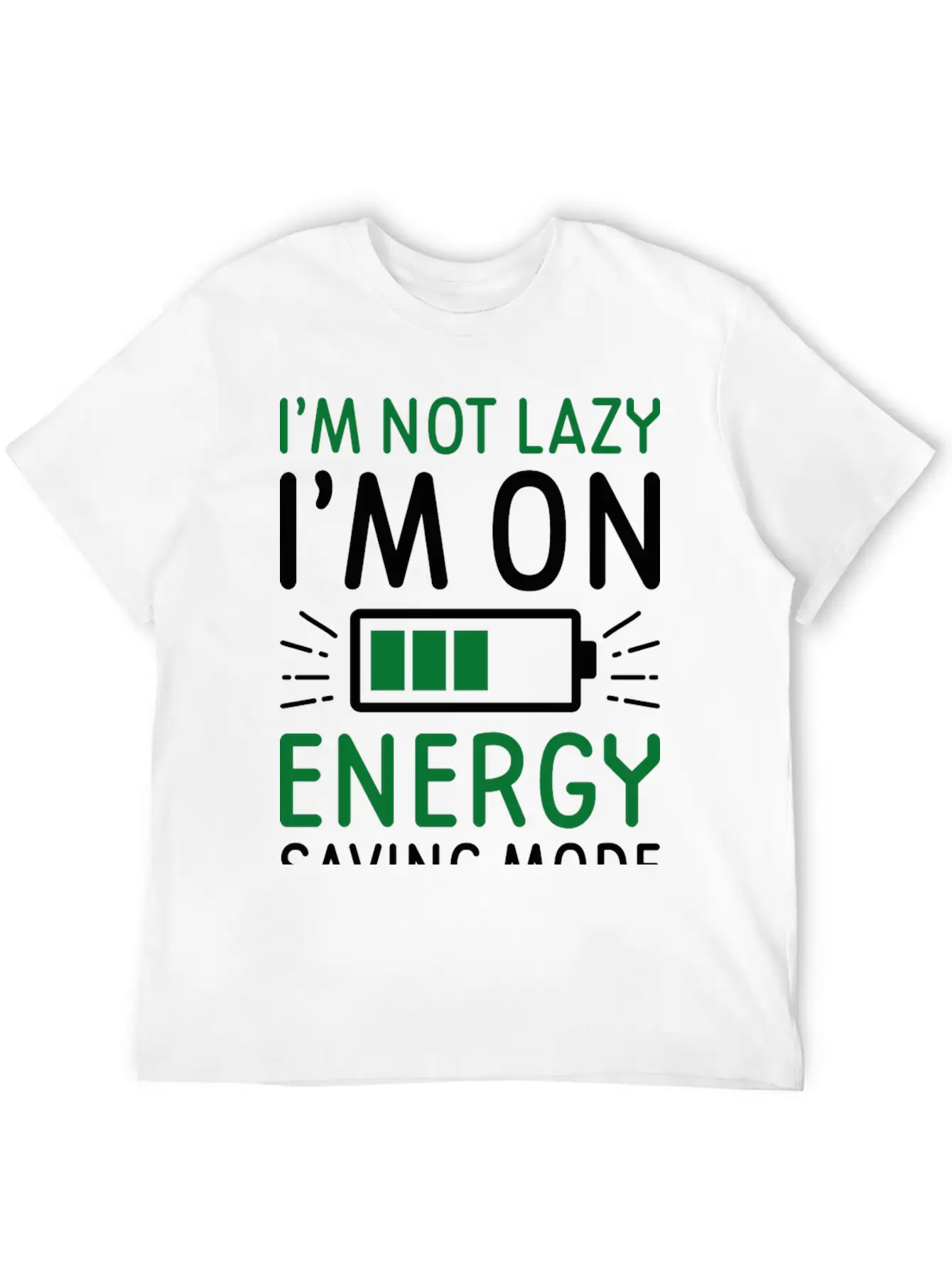 Energy Saving Mode Unisex Short Sleeve Soft Cotton T-Shirt – Casual Everyday Wear