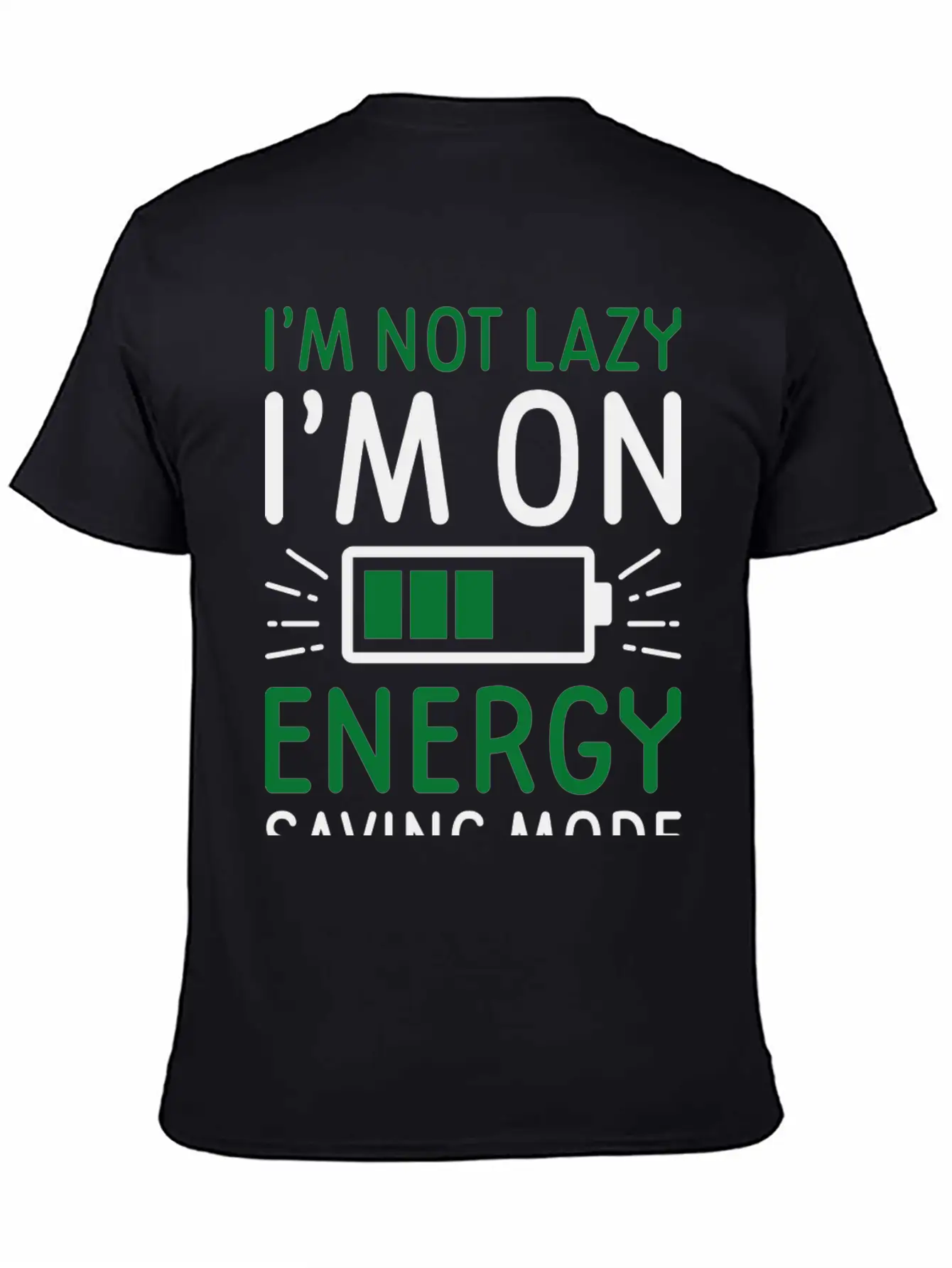 Energy Saving Mode Unisex Short Sleeve Soft Cotton T-Shirt – Casual Everyday Wear