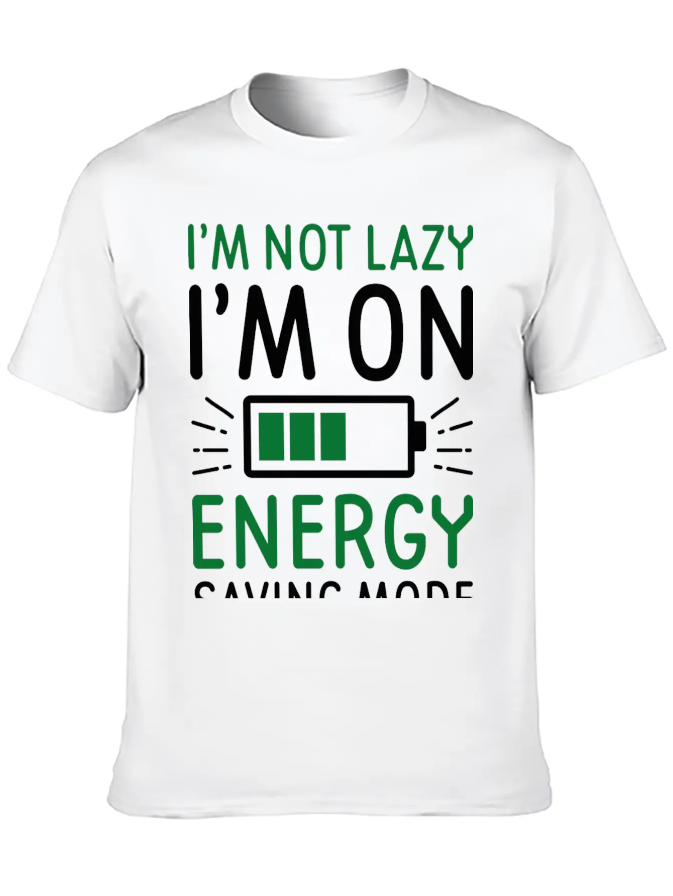 Energy Saving Mode Unisex Short Sleeve Soft Cotton T-Shirt – Casual Everyday Wear