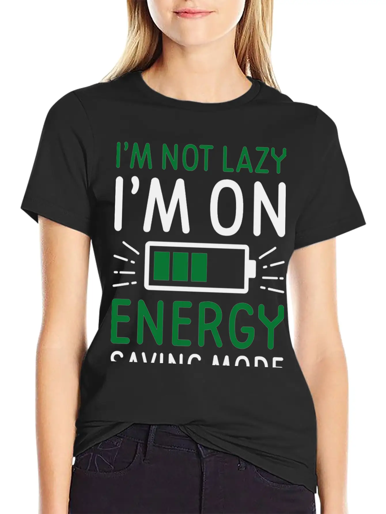 Energy Saving Mode Unisex Short Sleeve Soft Cotton T-Shirt – Casual Everyday Wear