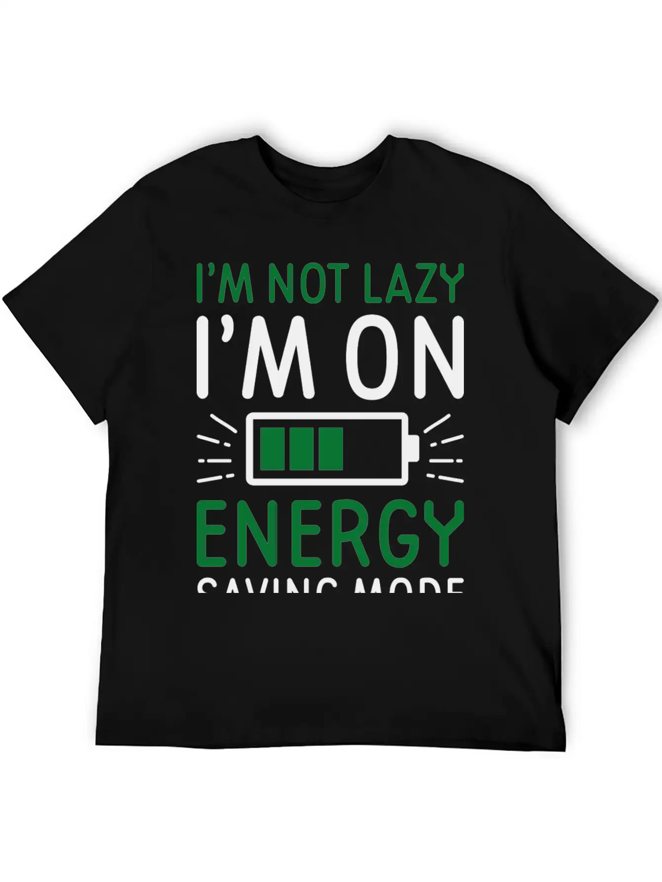 Energy Saving Mode Unisex Short Sleeve Soft Cotton T-Shirt – Casual Everyday Wear