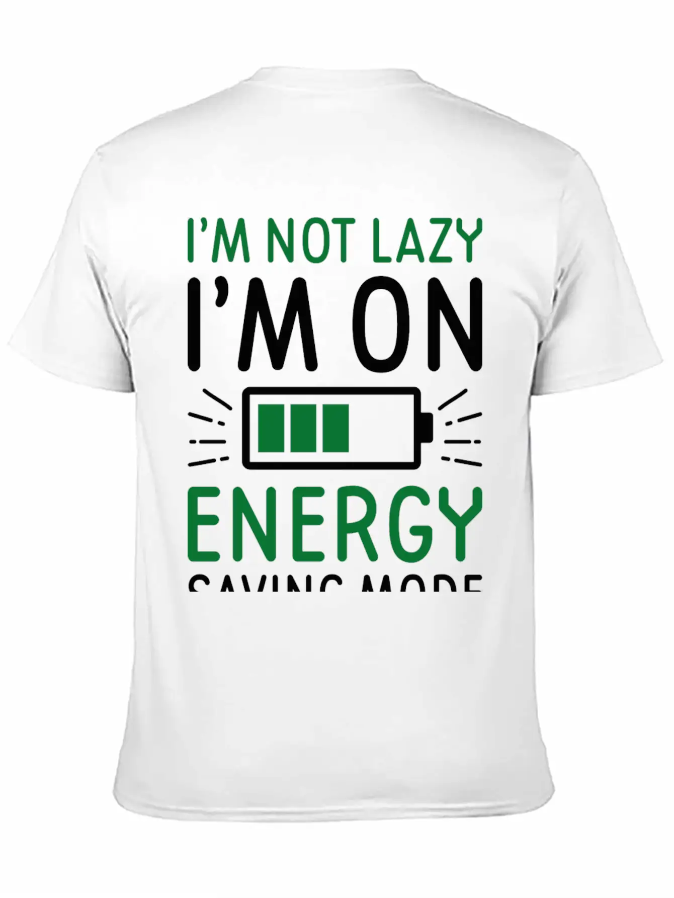 Energy Saving Mode Unisex Short Sleeve Soft Cotton T-Shirt – Casual Everyday Wear