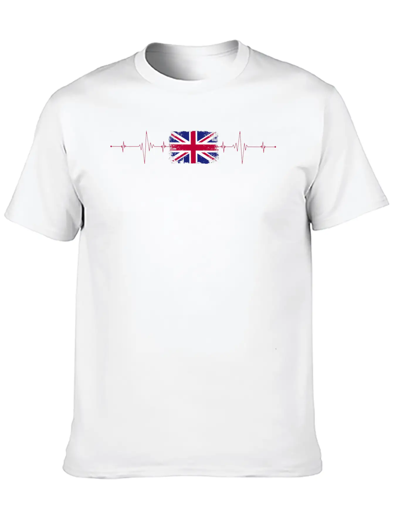 England Flag Heartbeat Unisex Short Sleeve Soft Cotton T-Shirt – Casual Everyday Wear