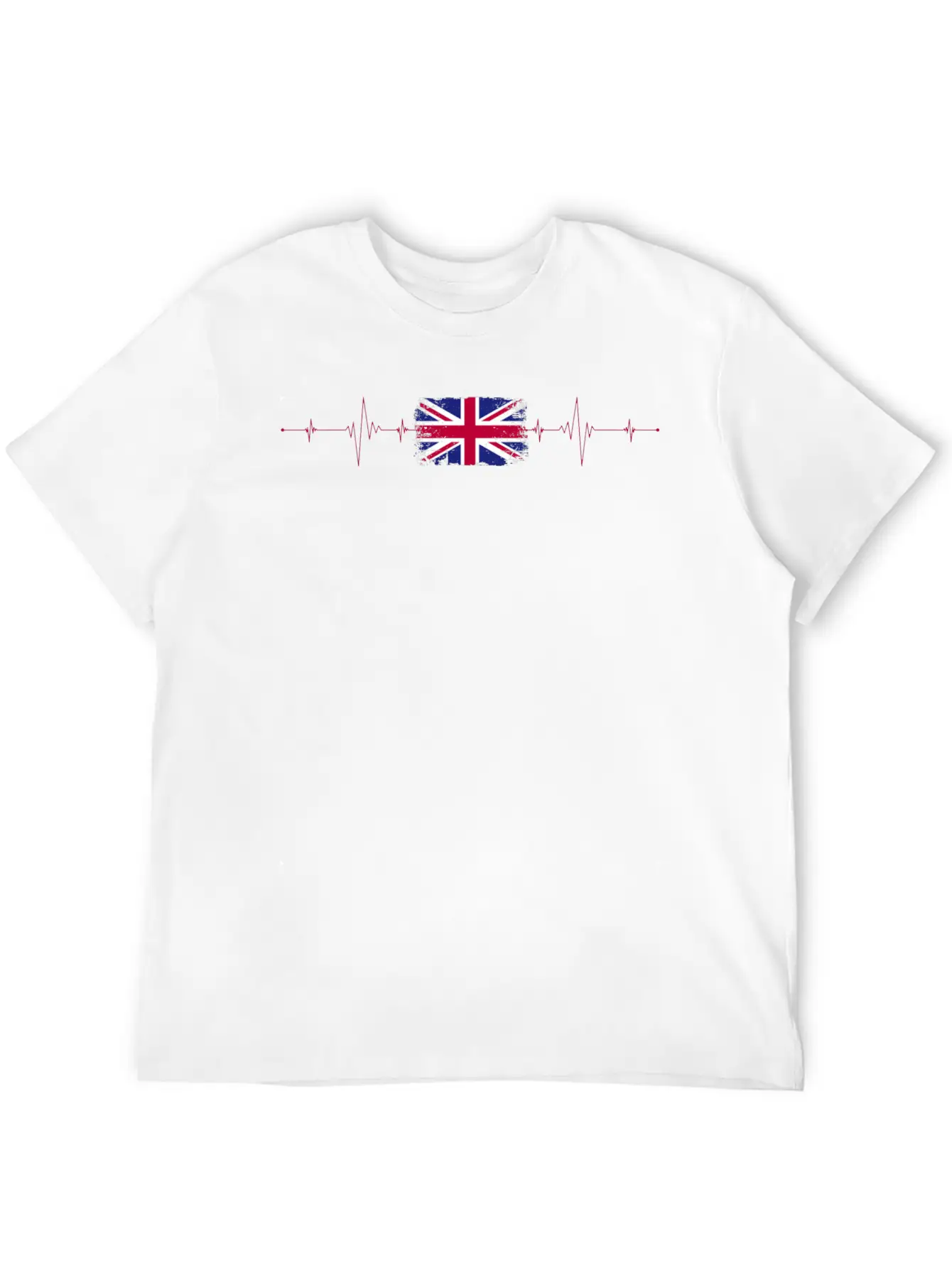 England Flag Heartbeat Unisex Short Sleeve Soft Cotton T-Shirt – Casual Everyday Wear
