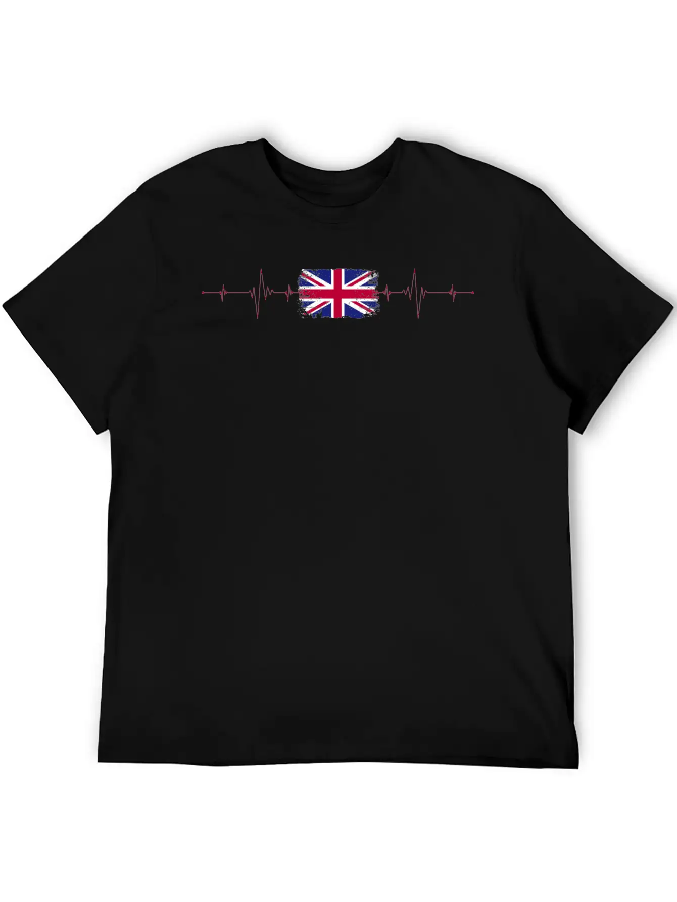 England Flag Heartbeat Unisex Short Sleeve Soft Cotton T-Shirt – Casual Everyday Wear
