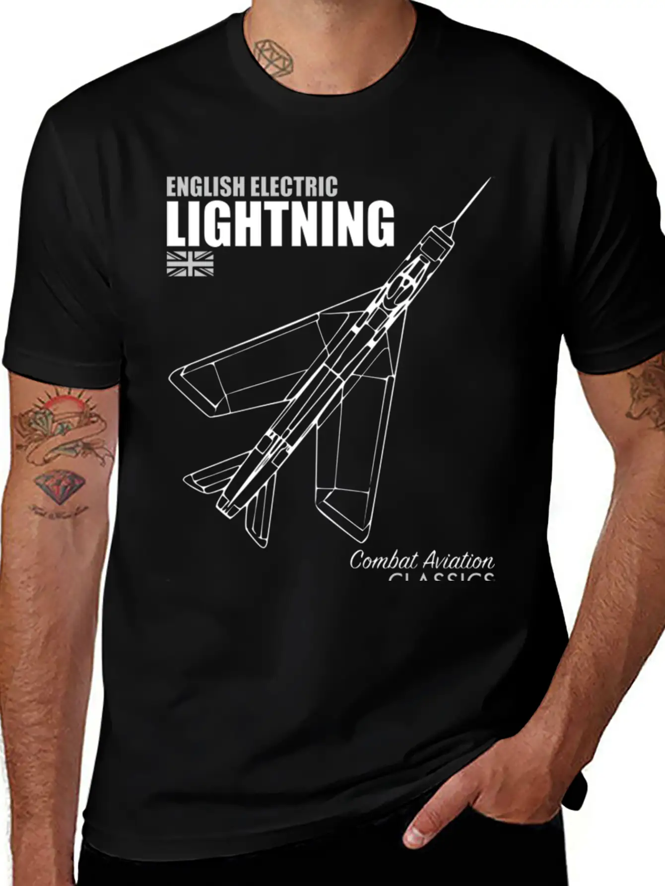 English Electric Lightning Hippie Stylish Everyday T-Shirt – Unisex Basic Cotton Tee