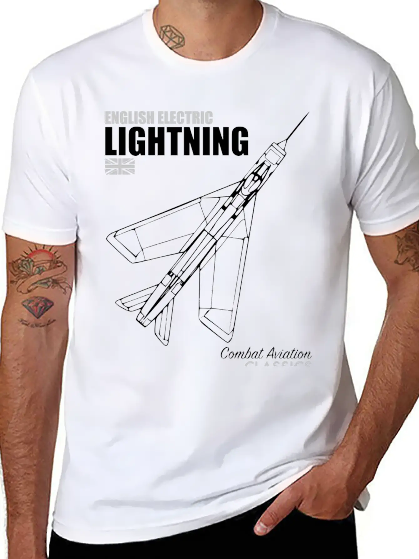 English Electric Lightning Hippie Stylish Everyday T-Shirt – Unisex Basic Cotton Tee