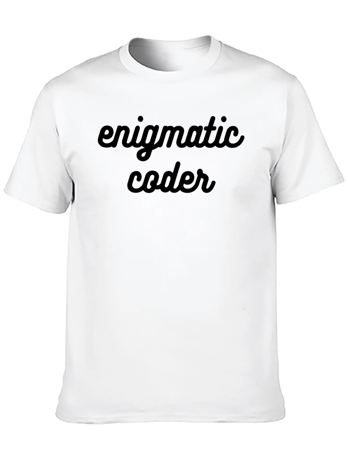 Enigmatic Coder Streetwear Text 80s Unisex Short Sleeve Soft Cotton T-Shirt – Casual Everyday Wear
