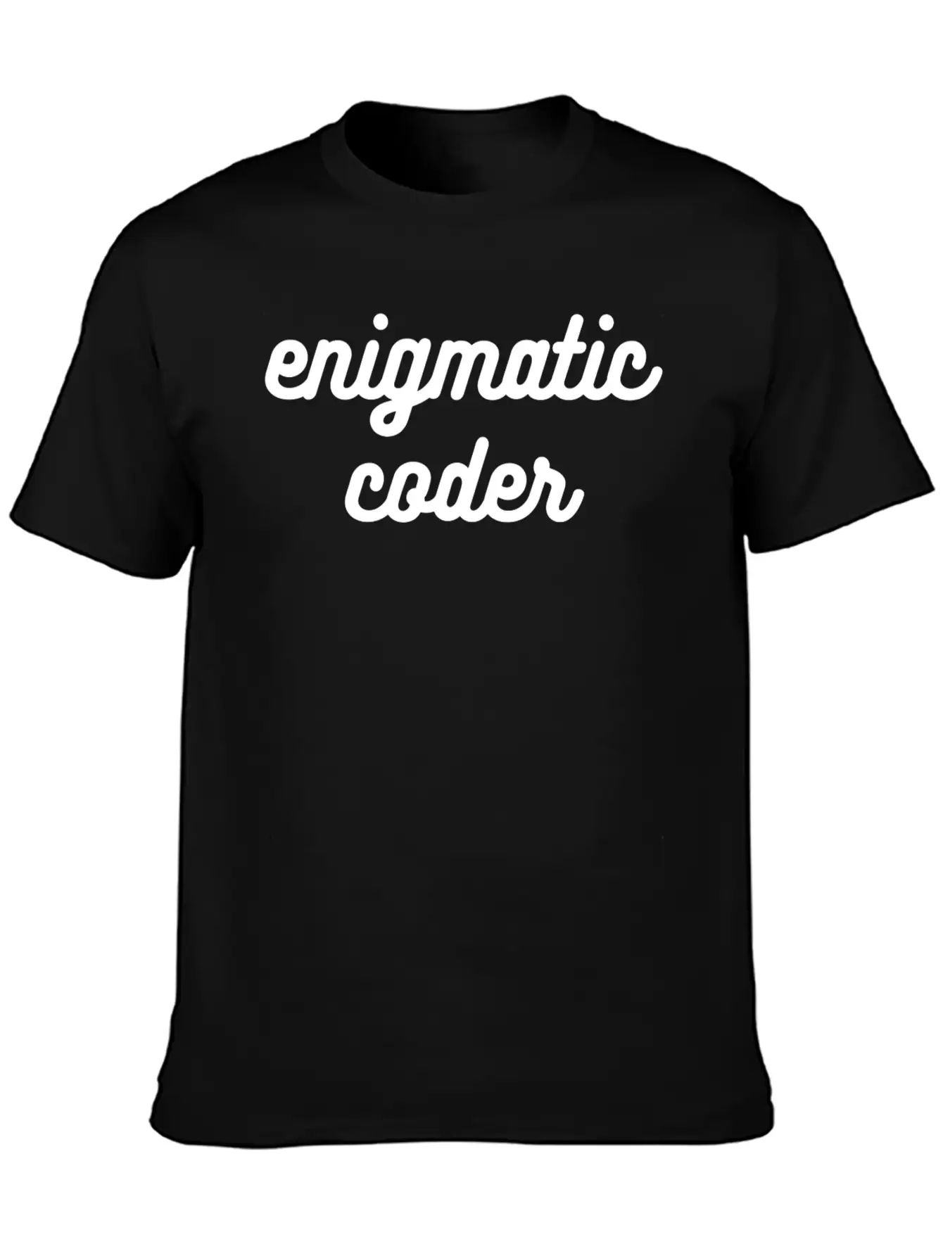 Enigmatic Coder Streetwear Text 80s Unisex Short Sleeve Soft Cotton T-Shirt – Casual Everyday Wear