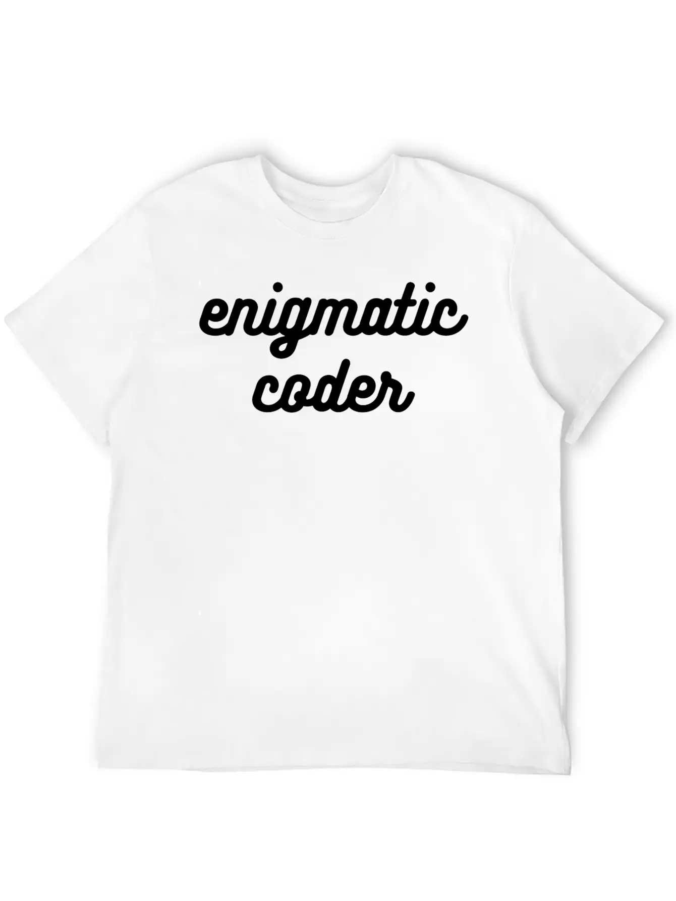 Enigmatic Coder Streetwear Text 80s Unisex Short Sleeve Soft Cotton T-Shirt – Casual Everyday Wear