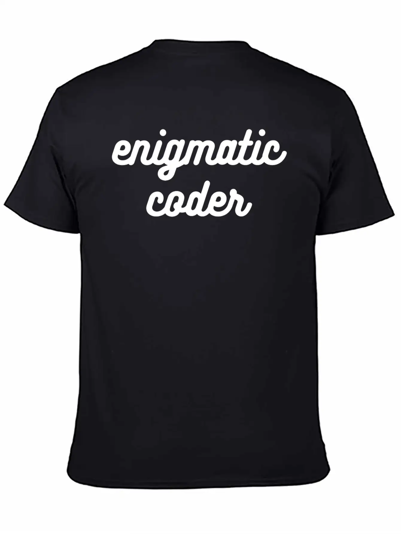 Enigmatic Coder Streetwear Text 80s Unisex Short Sleeve Soft Cotton T-Shirt – Casual Everyday Wear