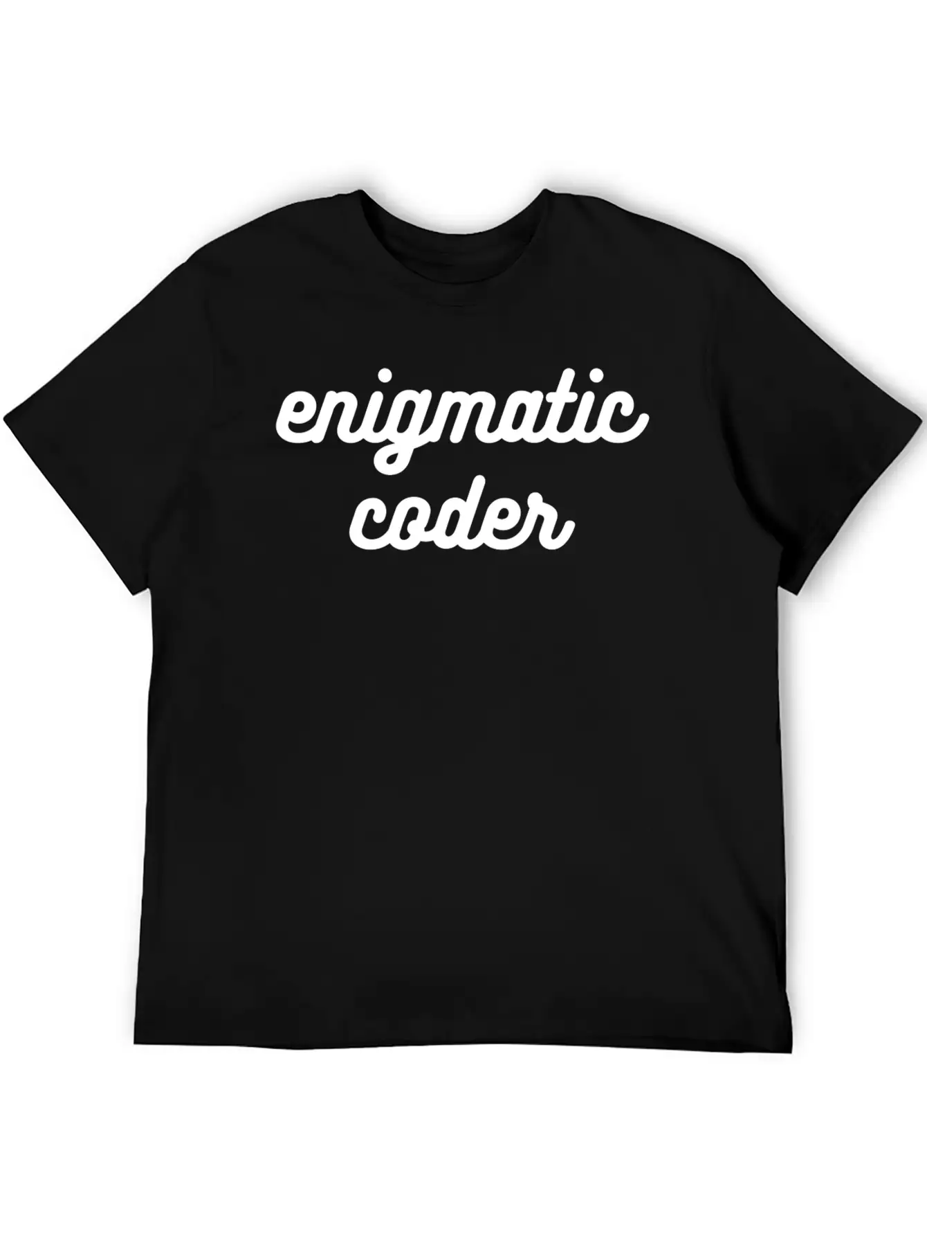 Enigmatic Coder Streetwear Text 80s Unisex Short Sleeve Soft Cotton T-Shirt – Casual Everyday Wear