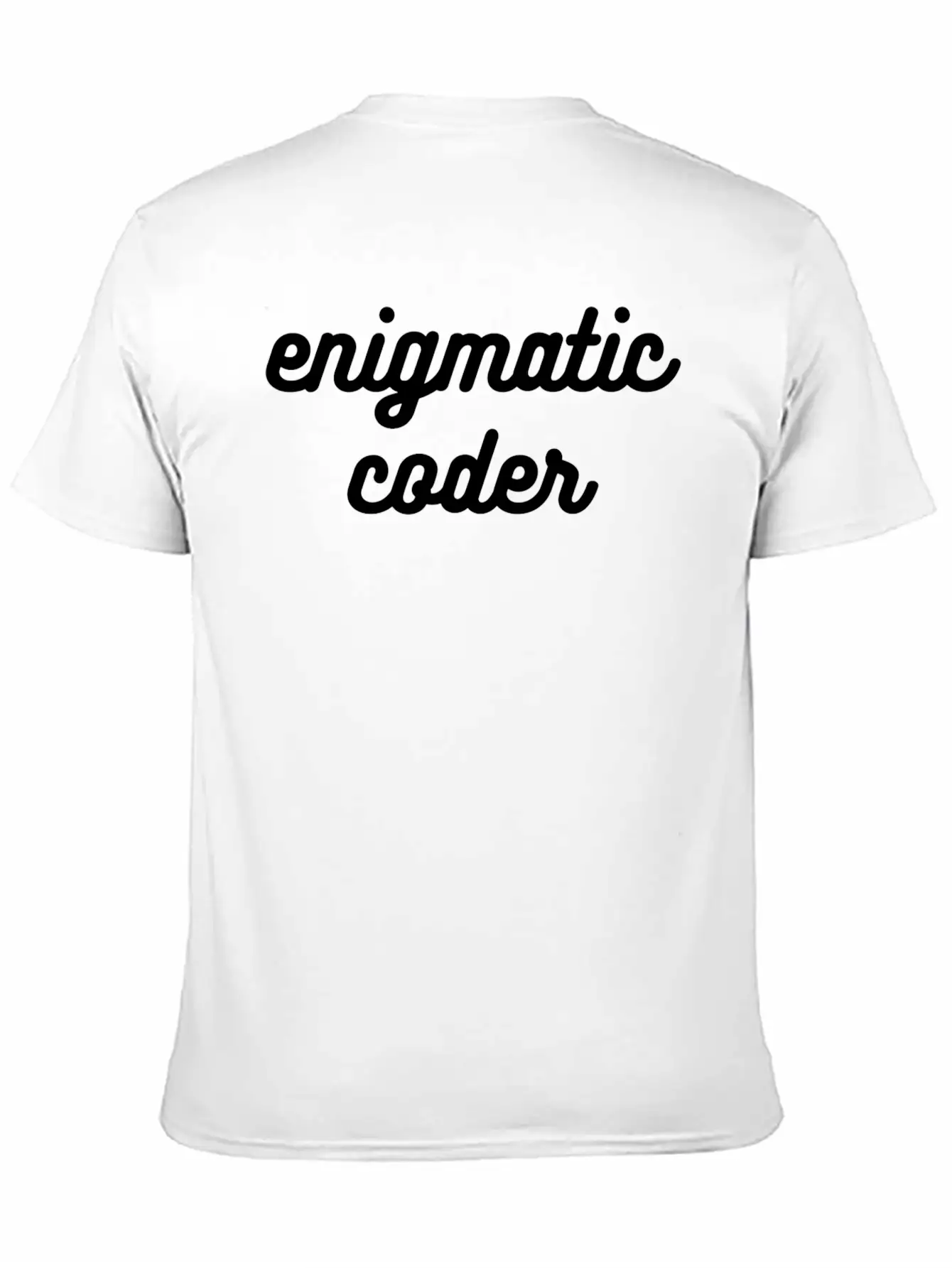 Enigmatic Coder Streetwear Text 80s Unisex Short Sleeve Soft Cotton T-Shirt – Casual Everyday Wear